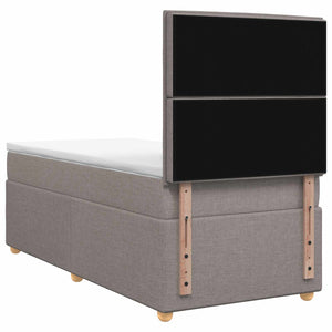 Κρεβάτι box spring με στρώμα Taupe 90 x 190 cm Ύφασμα - Pakobazaar