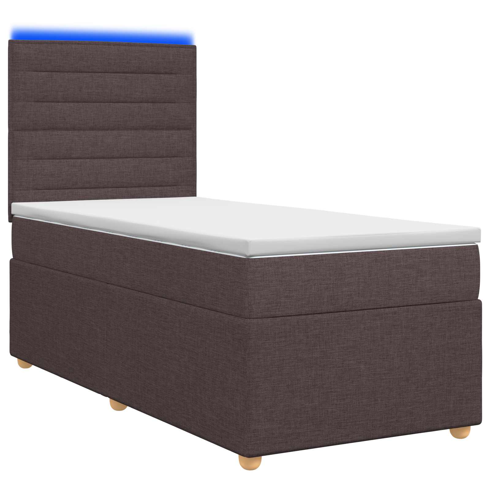 Κρεβάτι box spring με στρώμα Σκούρο Καφέ 90 x 200 cm Ύφασμα
