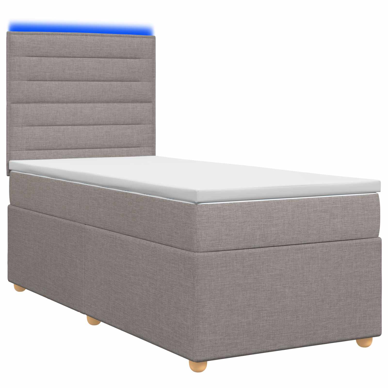Κρεβάτι box spring με στρώμα Taupe 90 x 200 cm Ύφασμα - Pakobazaar