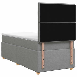 Κρεβάτι box spring με στρώμα Ανοιχτό γκρι 90 x 200 cm Ύφασμα - Pakobazaar
