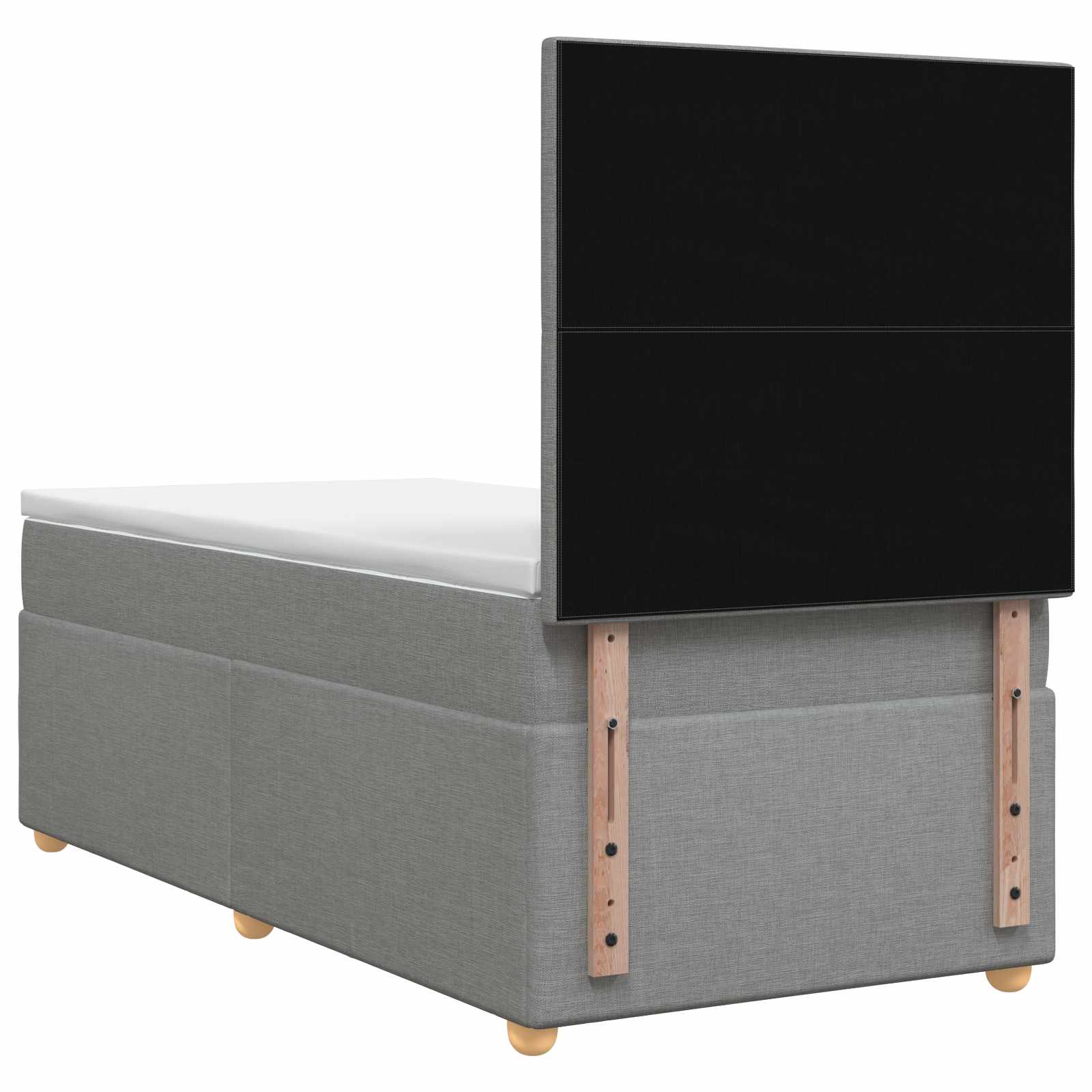 Κρεβάτι box spring με στρώμα Ανοιχτό γκρι 100 x 200 cm Ύφασμα - Pakobazaar