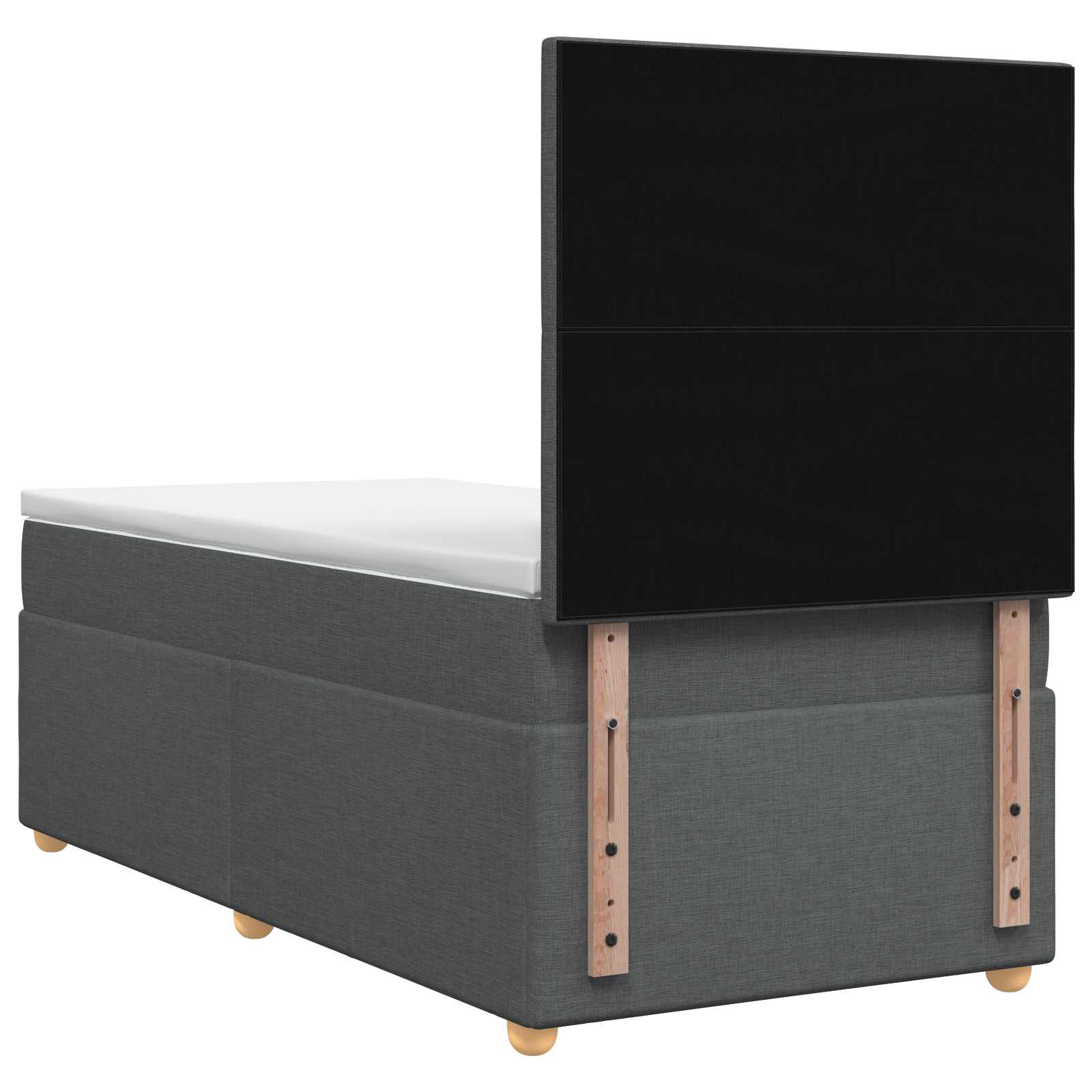 Κρεβάτι box spring με στρώμα Σκούρο Γκρι 100 x 200 cm Ύφασμα - Pakobazaar