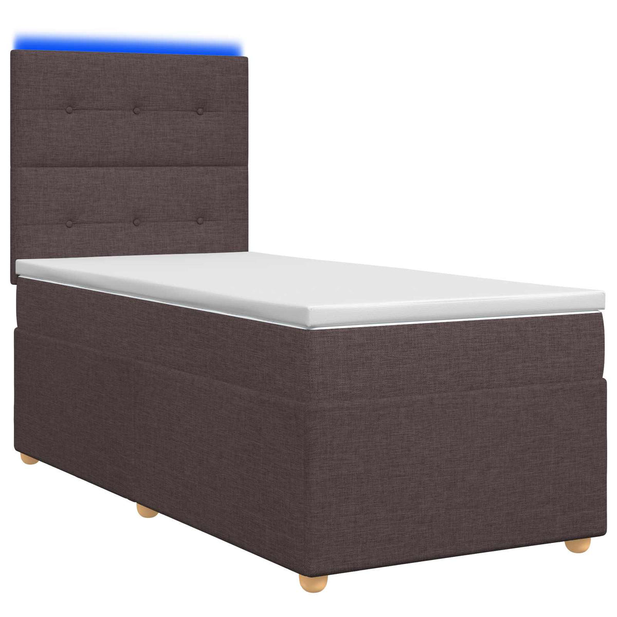 Κρεβάτι box spring με στρώμα Σκούρο Καφέ 100 x 200 cm Ύφασμα - Pakobazaar