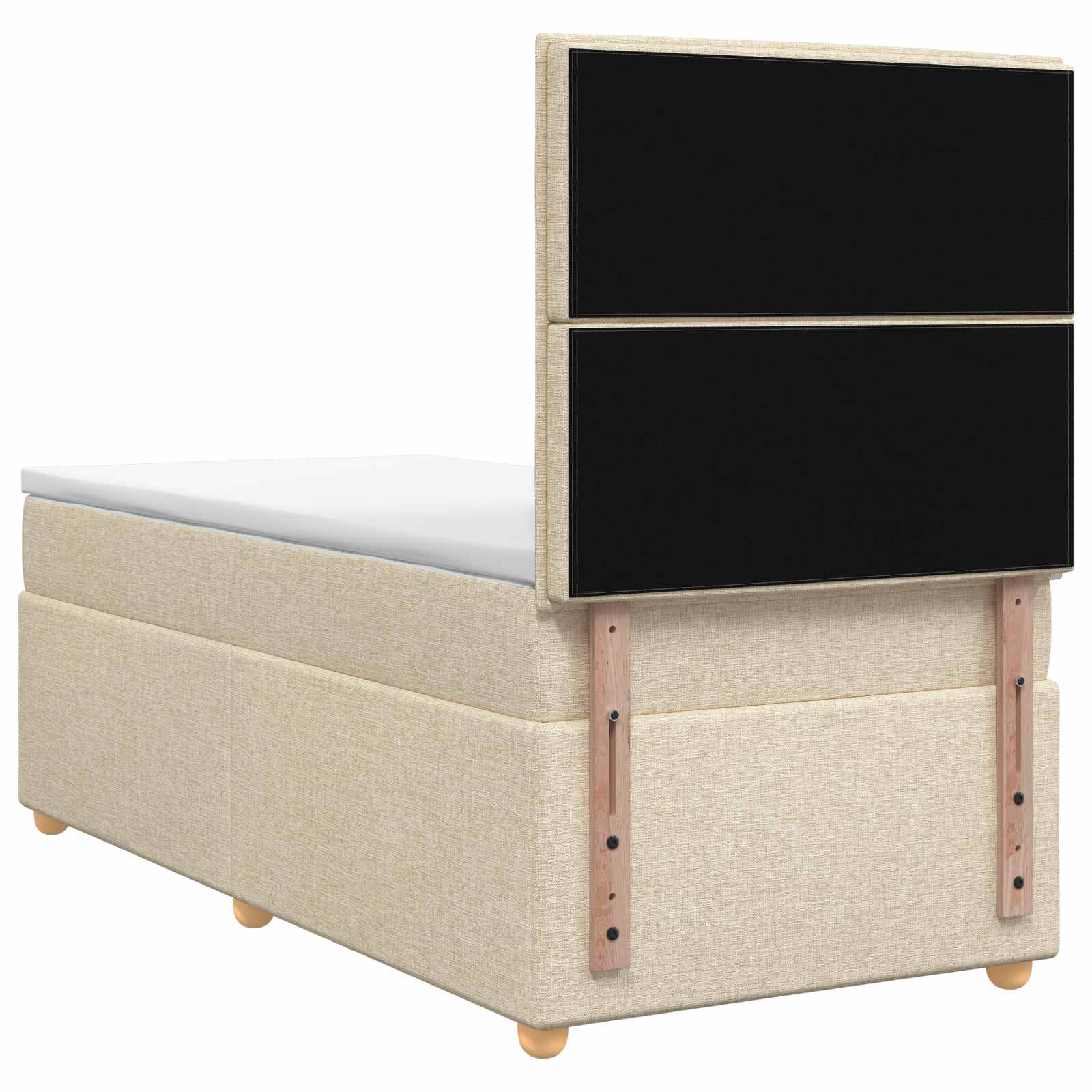Κρεβάτι box spring με στρώμα Κρεμ 100 x 200 cm Ύφασμα - Pakobazaar