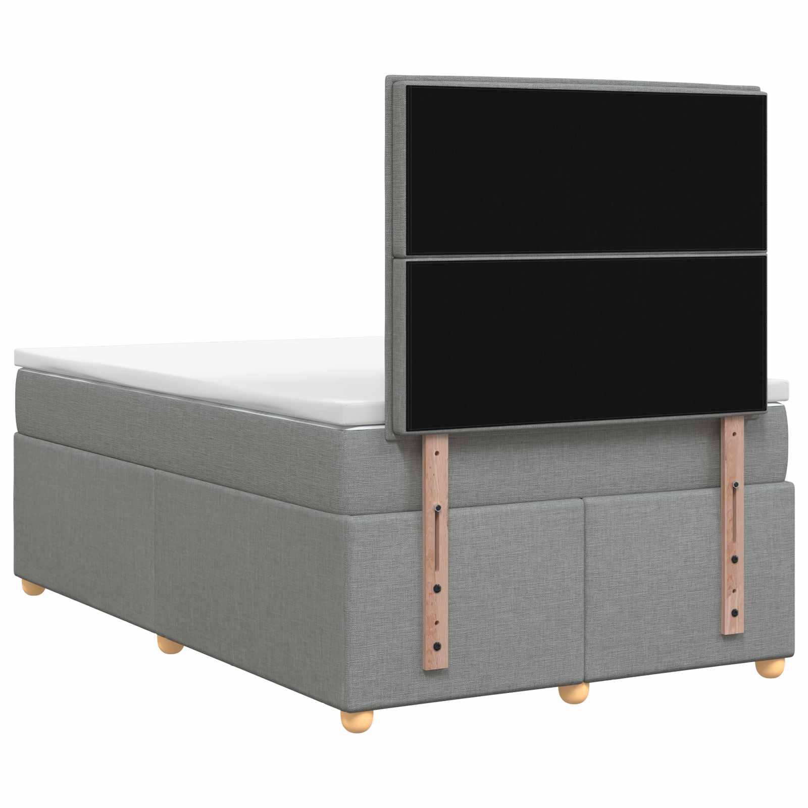 Κρεβάτι box spring με στρώμα Ανοιχτό γκρι 120 x 190 cm Ύφασμα - Pakobazaar