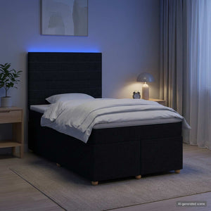 Κρεβάτι box spring με στρώμα Μαύρο 120 x 200 cm Ύφασμα