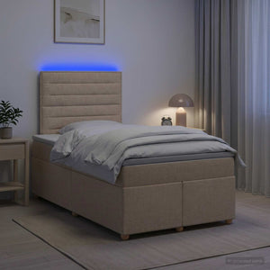 Κρεβάτι box spring με στρώμα Κρεμ 120 x 200 cm Ύφασμα