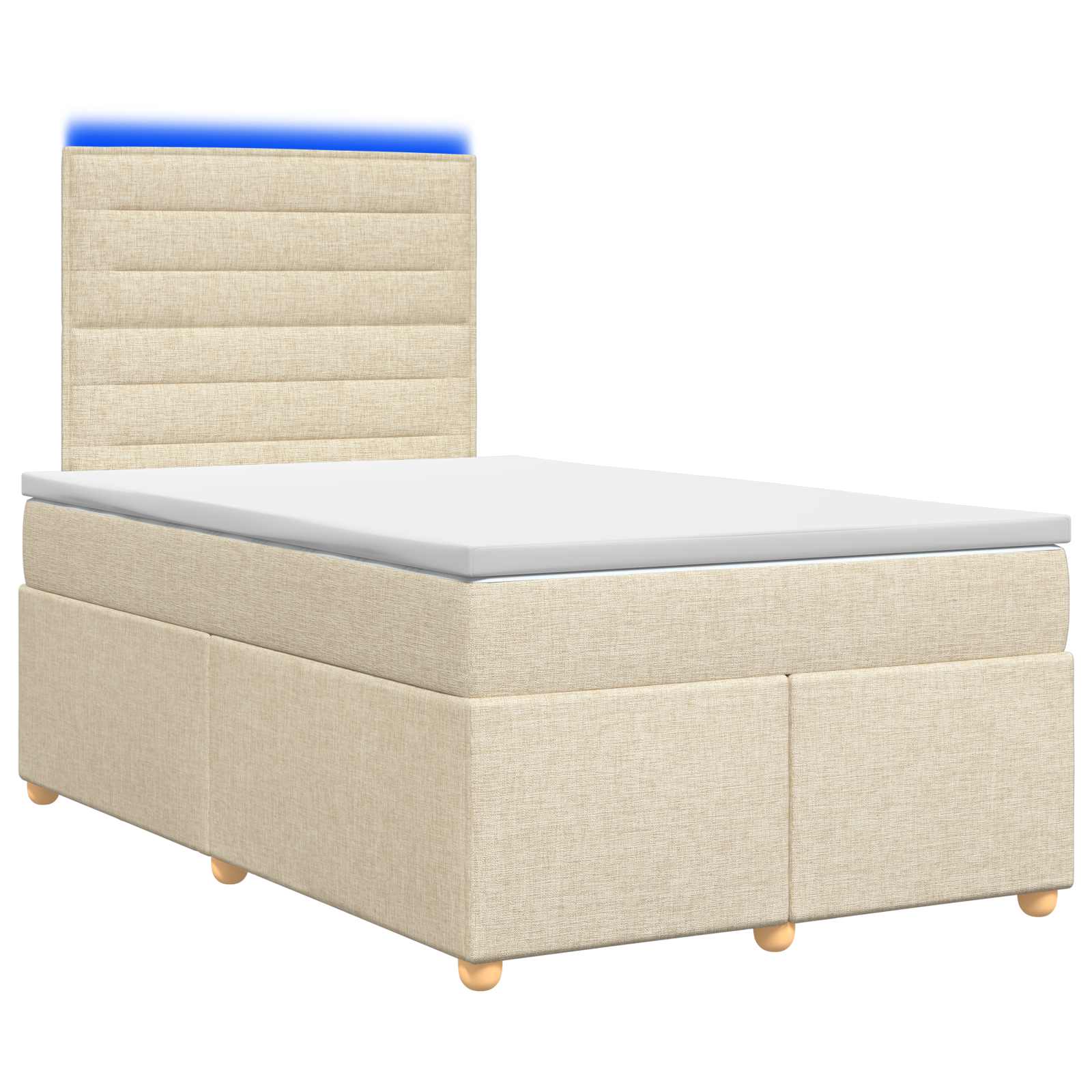Κρεβάτι box spring με στρώμα Κρεμ 120 x 190 cm Ύφασμα - Pakobazaar