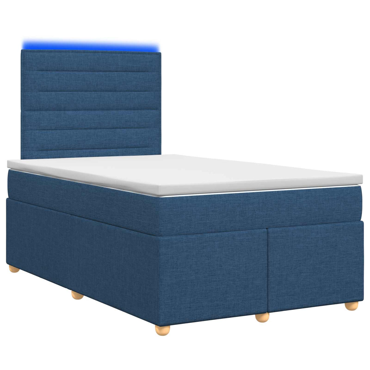 Κρεβάτι box spring με στρώμα Μπλε 120 x 190 cm Ύφασμα - Pakobazaar