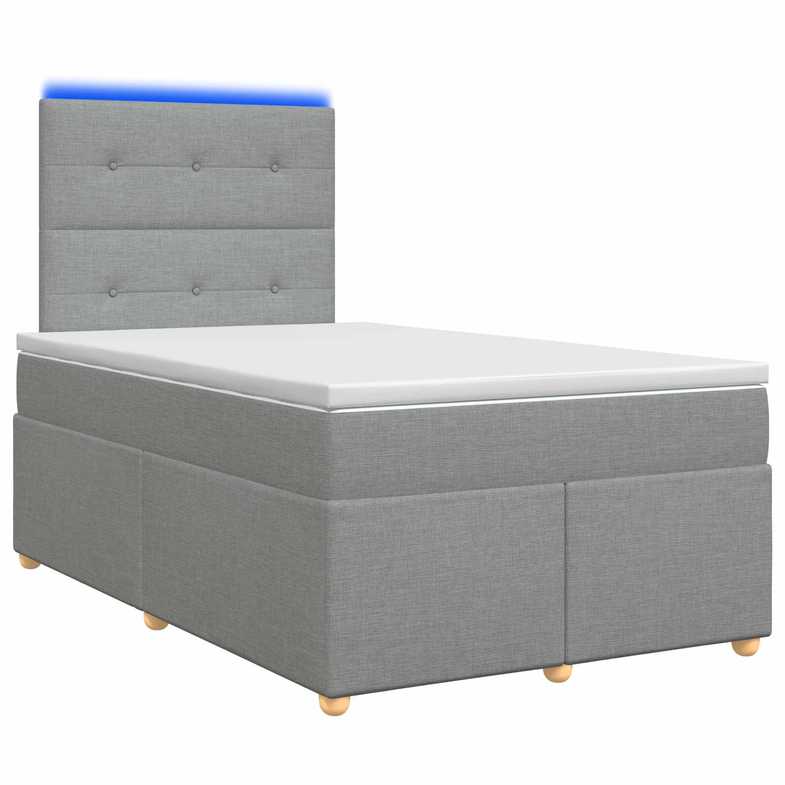 Κρεβάτι box spring με στρώμα Ανοιχτό γκρι 120 x 190 cm Ύφασμα - Pakobazaar