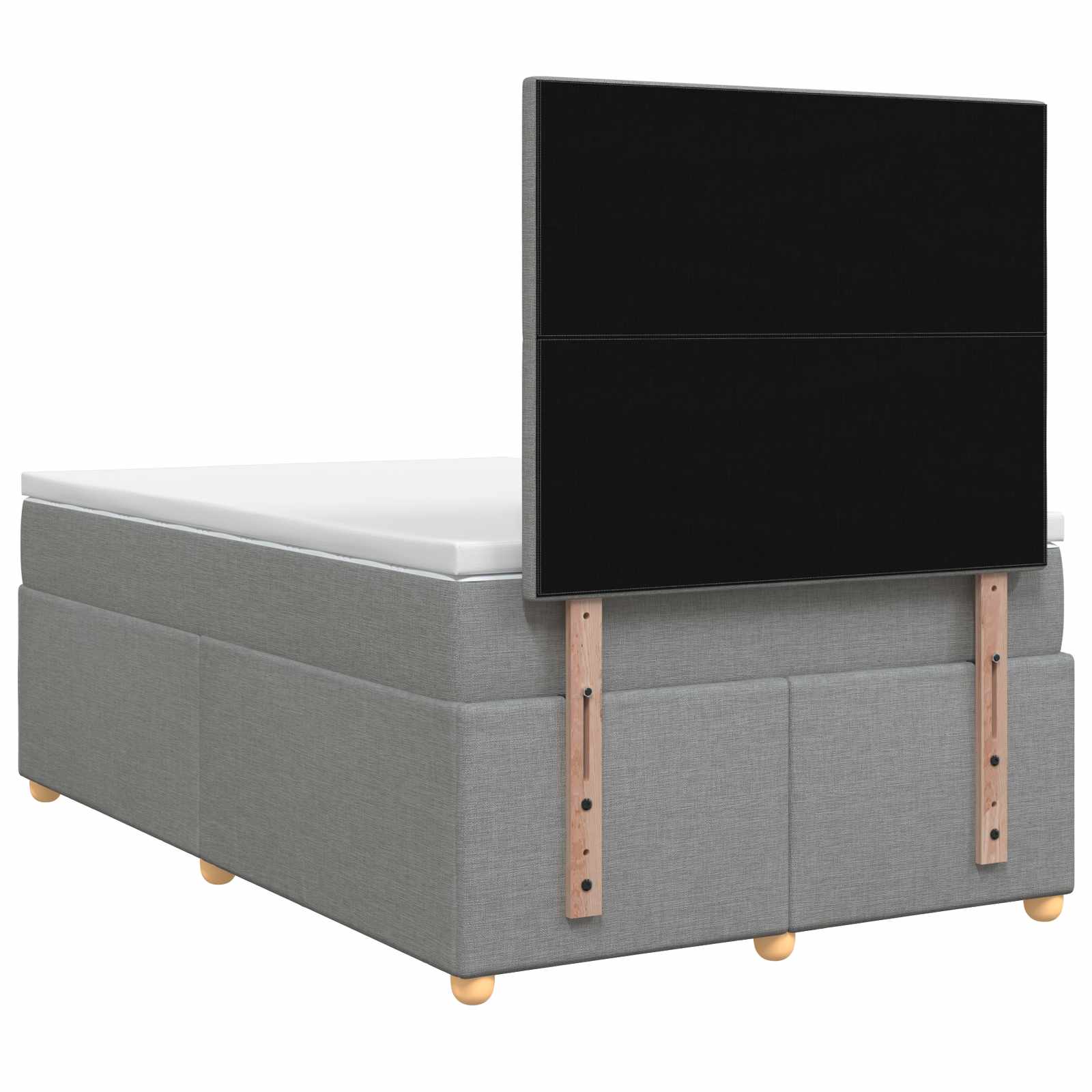 Κρεβάτι box spring με στρώμα Ανοιχτό γκρι 120 x 190 cm Ύφασμα - Pakobazaar