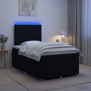 Κρεβάτι box spring με στρώμα Μαύρο 120 x 200 cm Ύφασμα - Pakobazaar