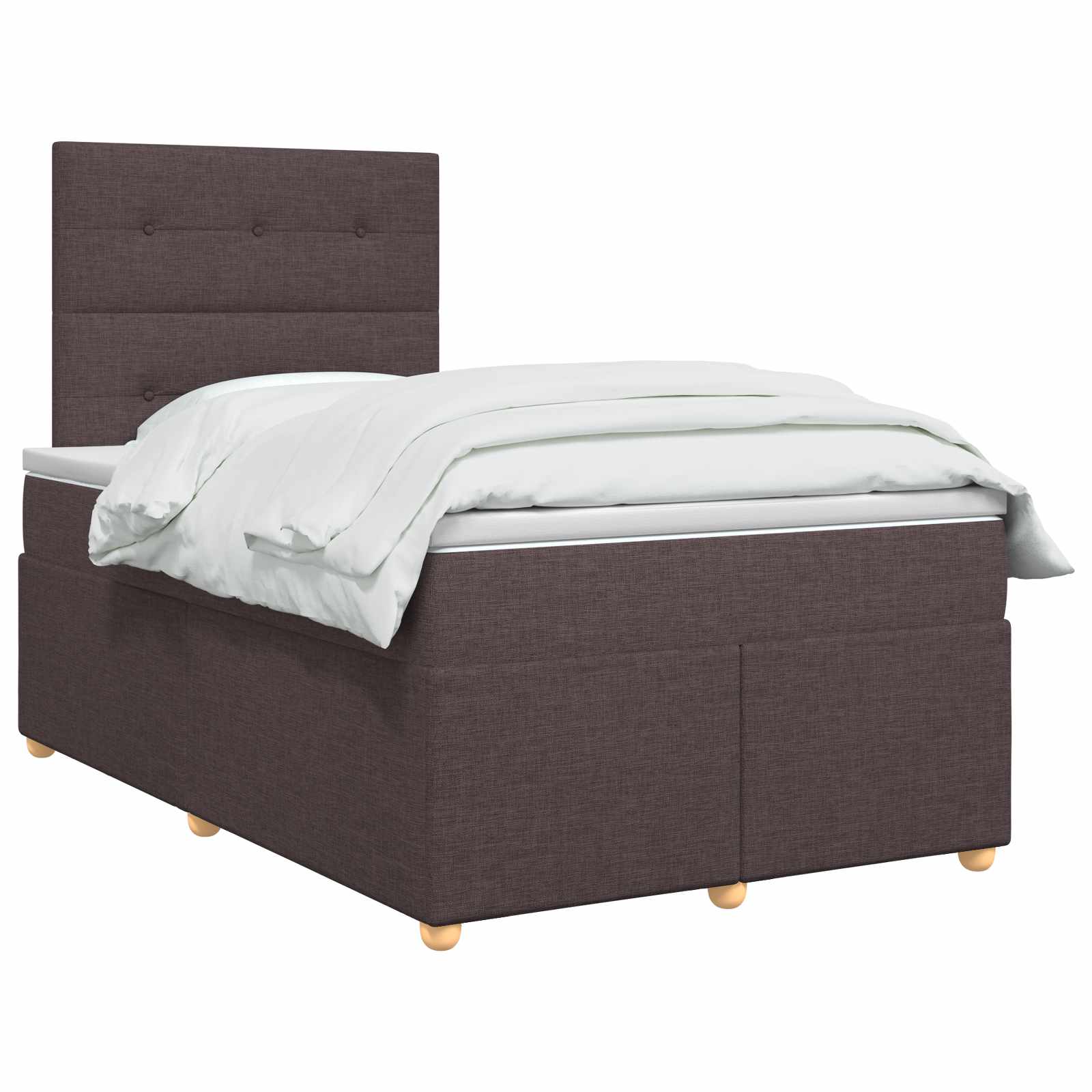 Κρεβάτι box spring με στρώμα Σκούρο Καφέ 120 x 190 cm Ύφασμα - Pakobazaar