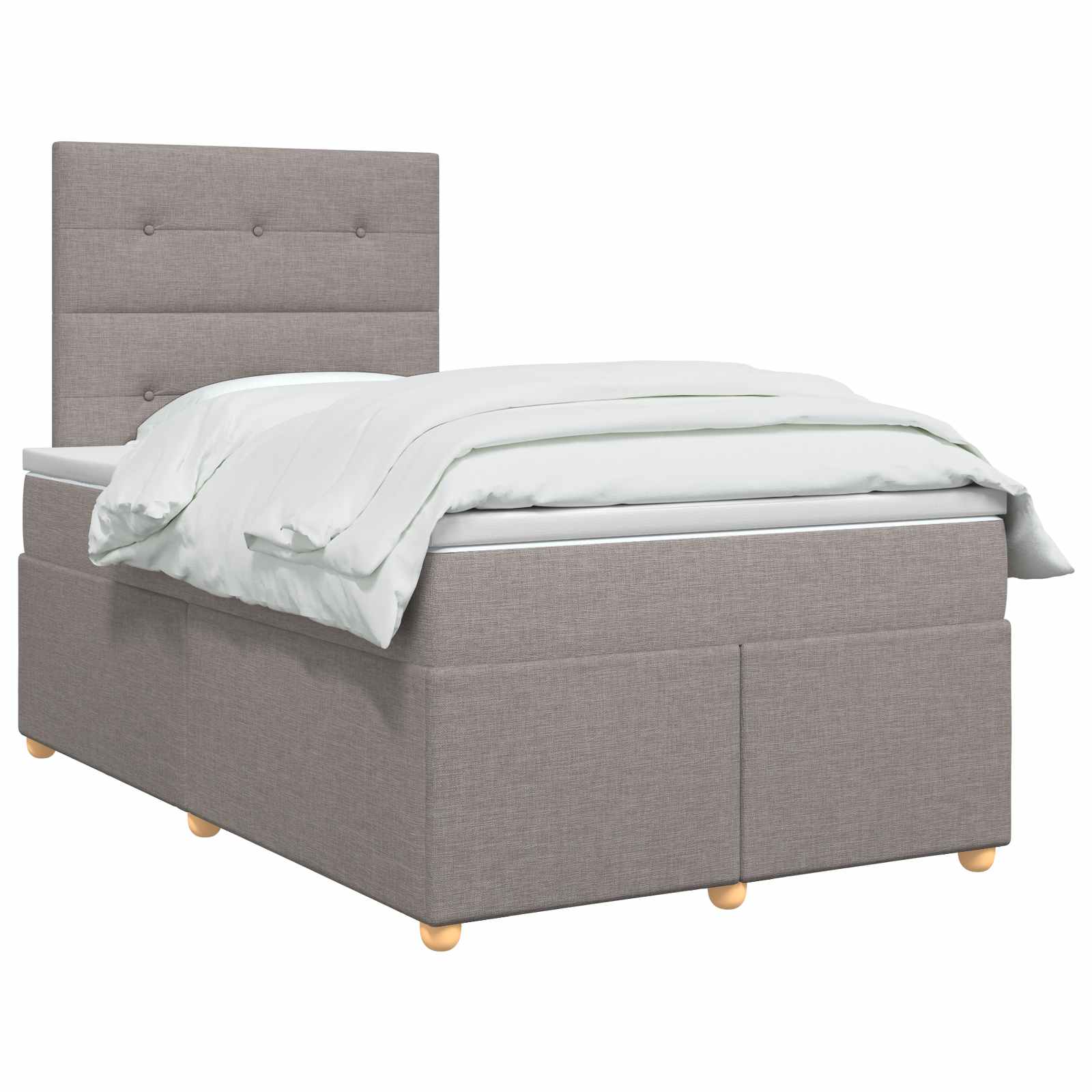 Κρεβάτι box spring με στρώμα Taupe 120 x 190 cm Ύφασμα - Pakobazaar