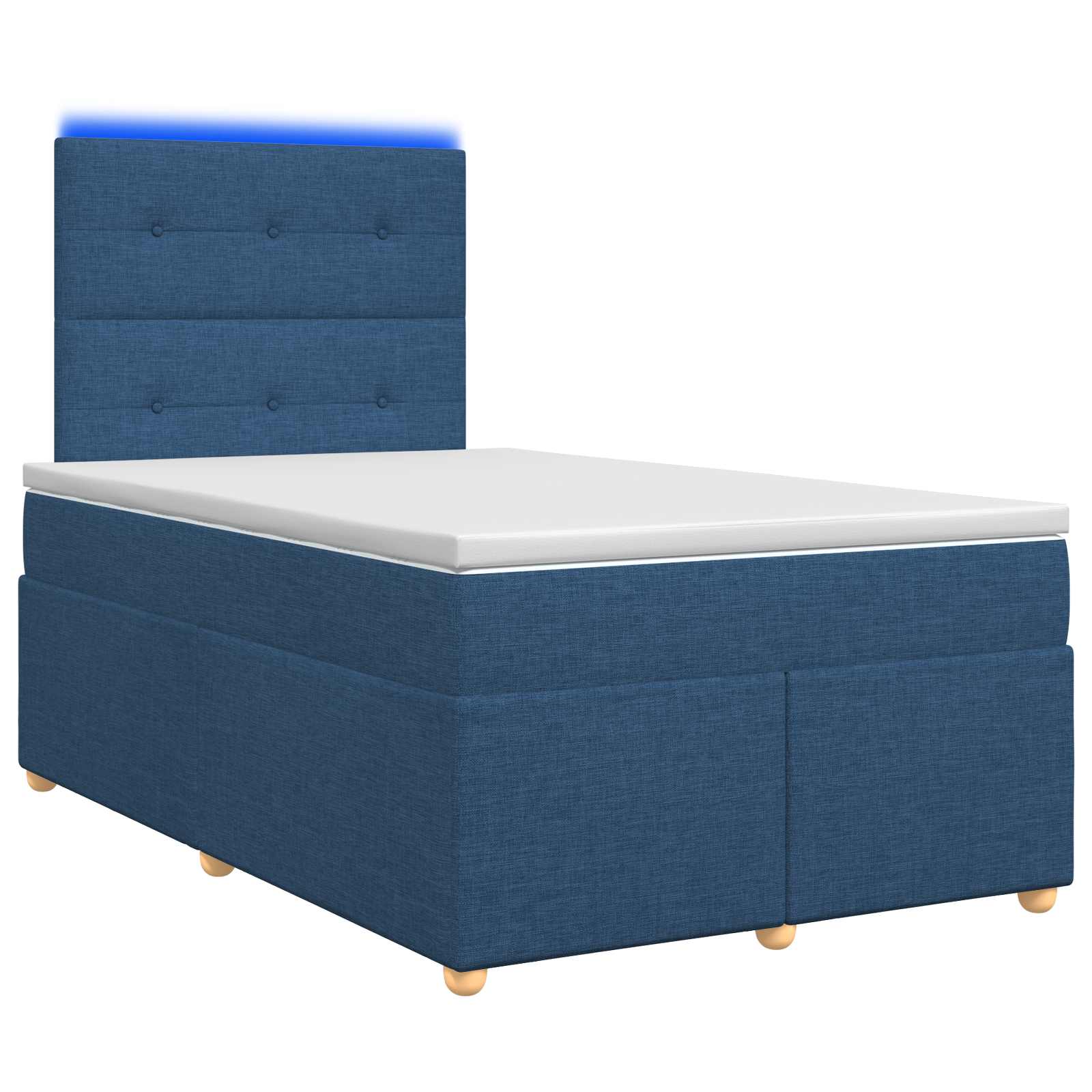 Κρεβάτι box spring με στρώμα Μπλε 120 x 190 cm Ύφασμα - Pakobazaar