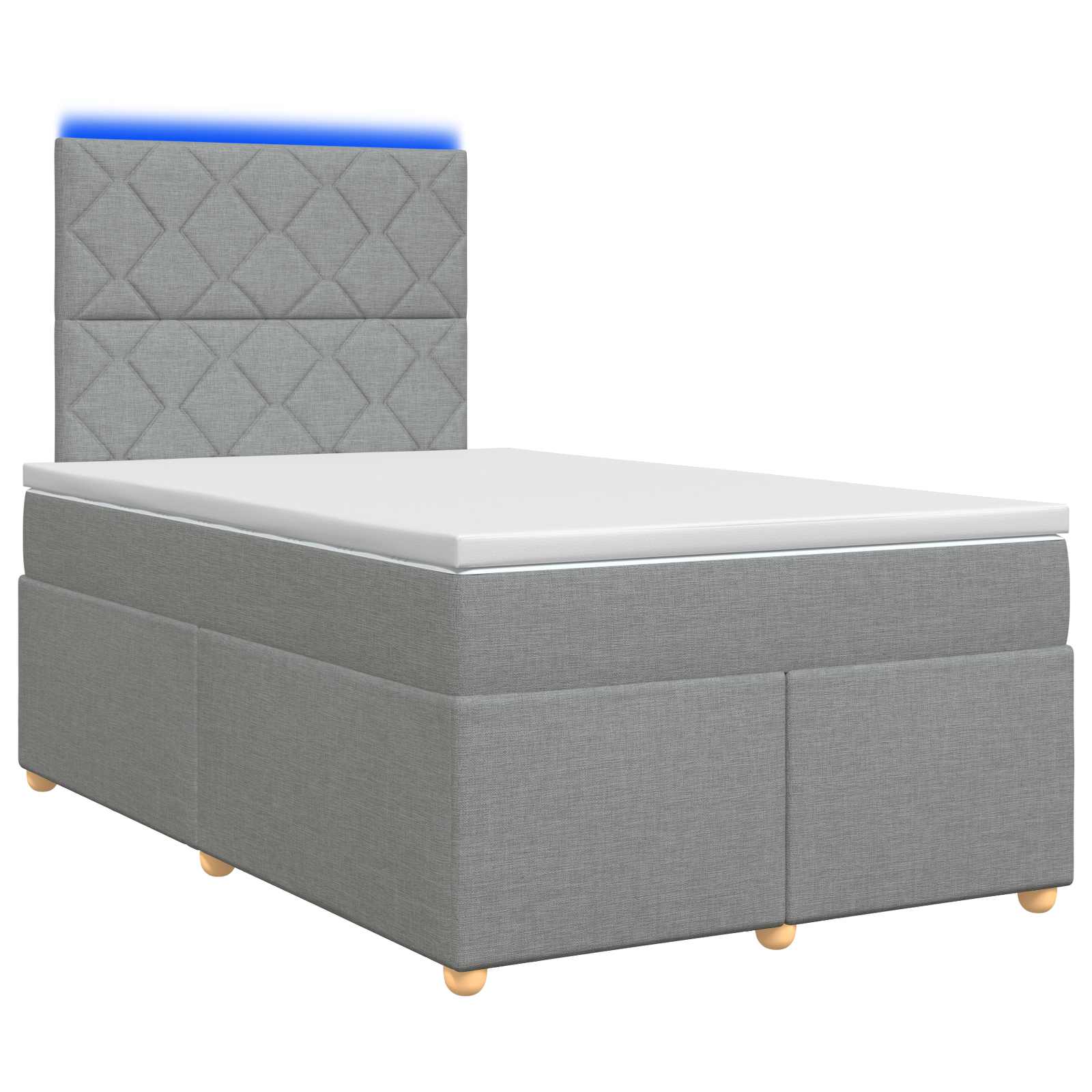 Κρεβάτι box spring με στρώμα Ανοιχτό γκρι 120 x 190 cm Ύφασμα - Pakobazaar