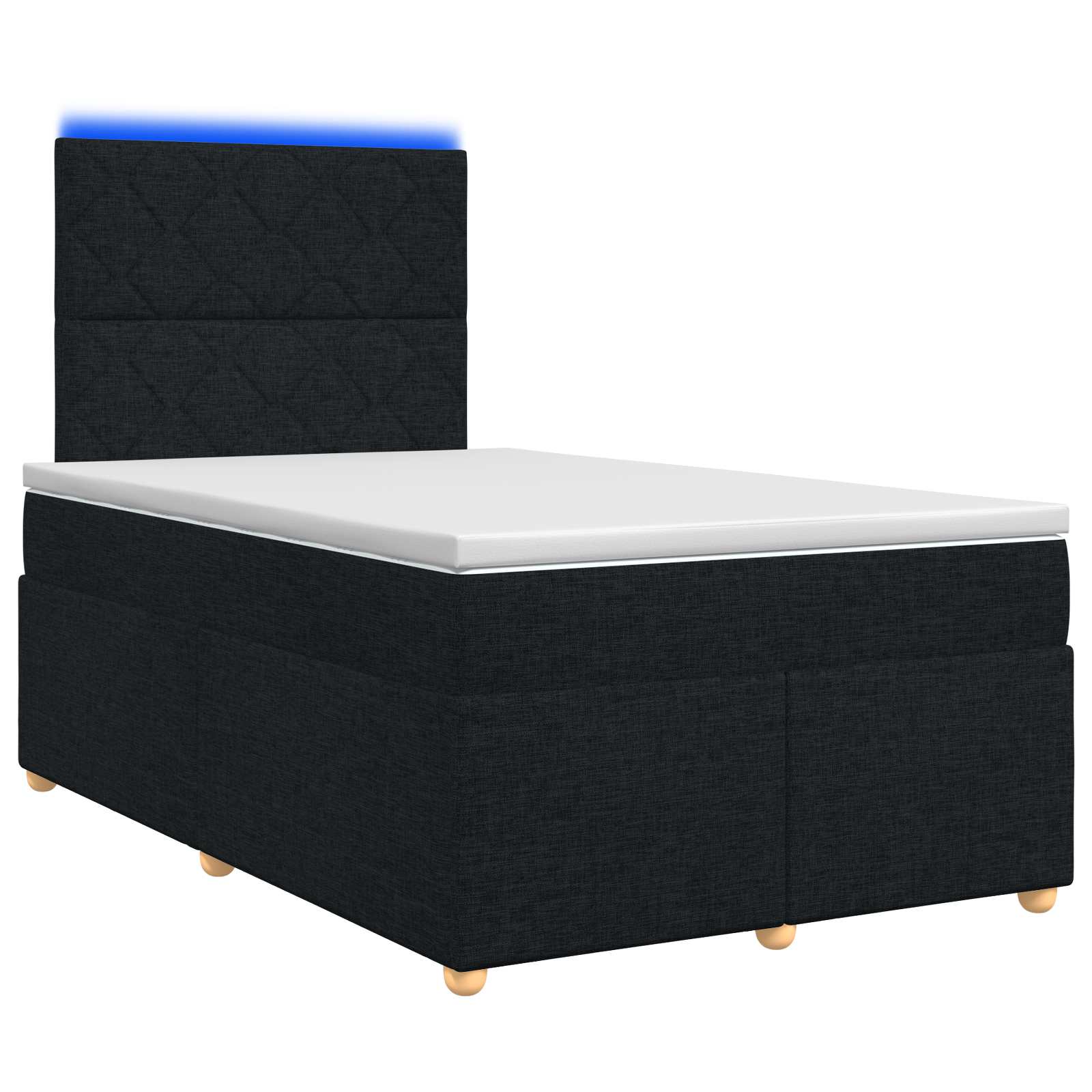 Κρεβάτι box spring με στρώμα Μαύρο 120 x 190 cm Ύφασμα - Pakobazaar