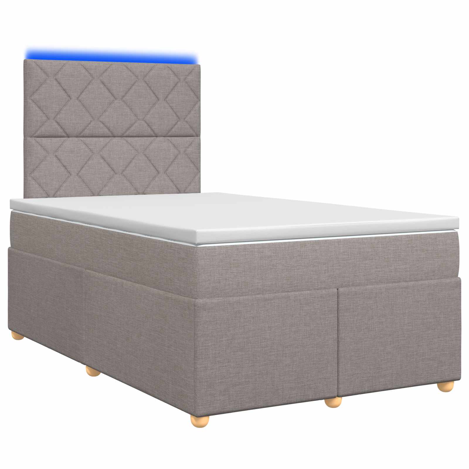 Κρεβάτι box spring με στρώμα Taupe 120 x 190 cm Ύφασμα - Pakobazaar
