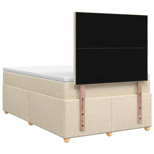 Κρεβάτι box spring με στρώμα Κρεμ 120 x 190 cm Ύφασμα - Pakobazaar