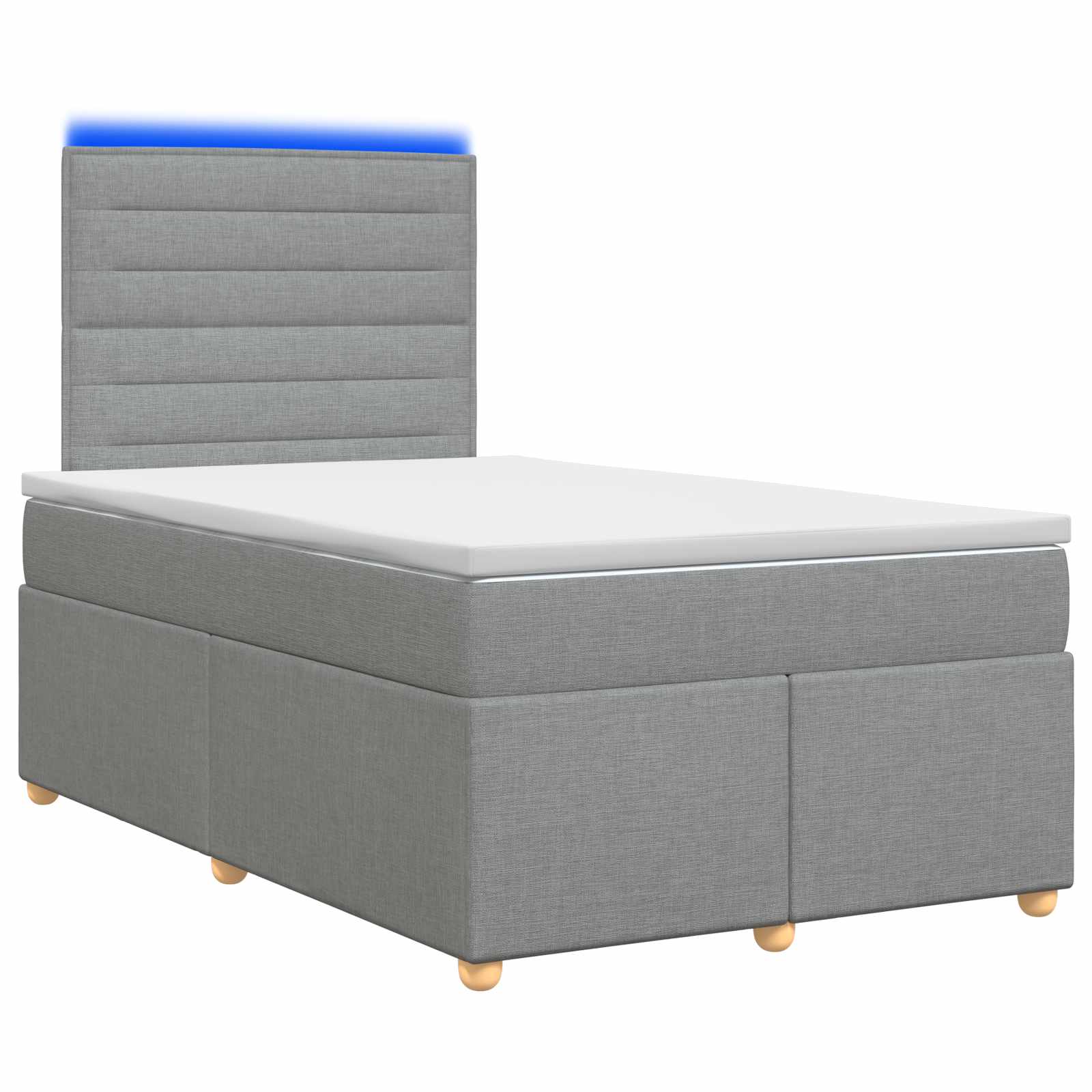 Κρεβάτι box spring με στρώμα Ανοιχτό γκρι 120 x 200 cm Ύφασμα - Pakobazaar