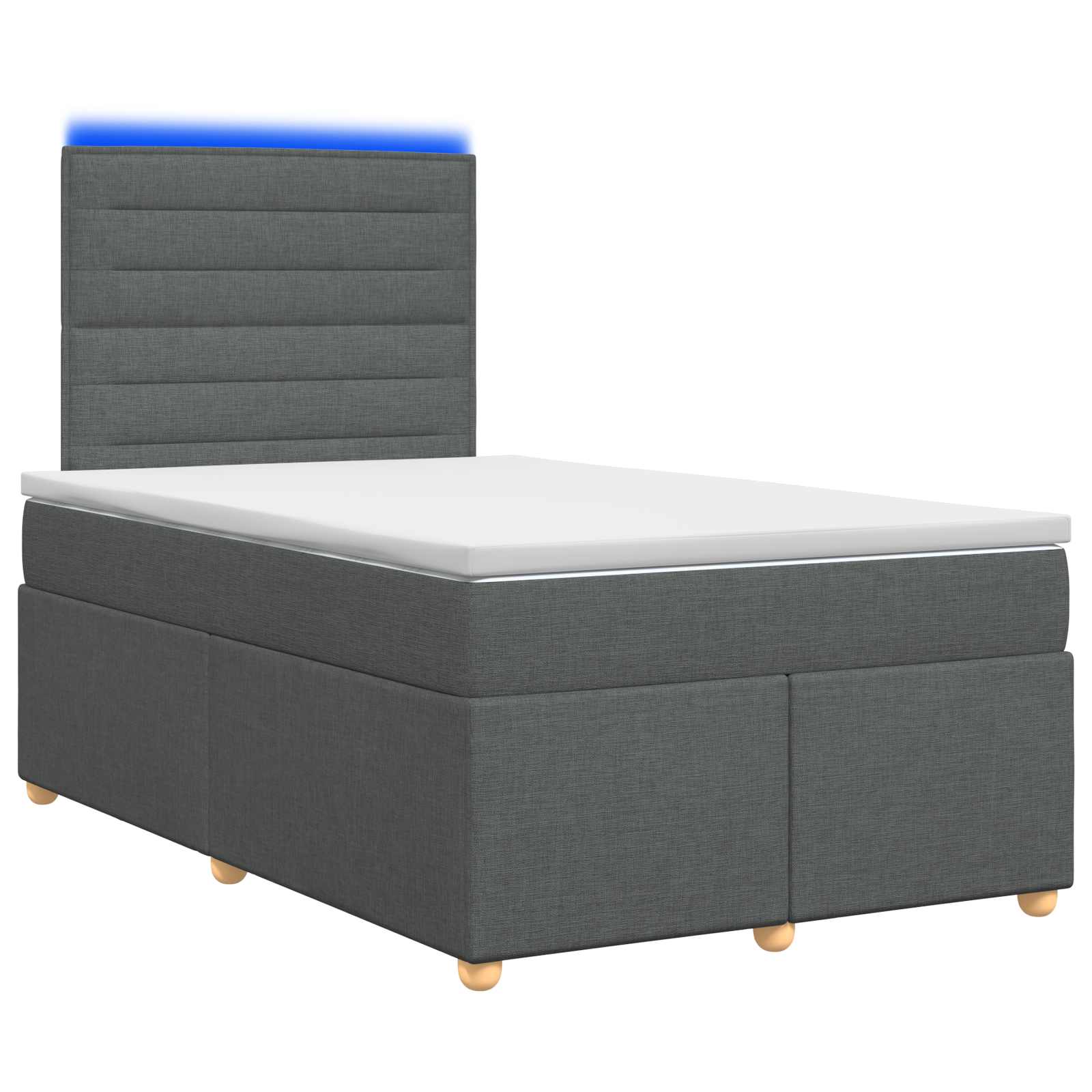 Κρεβάτι box spring με στρώμα Σκούρο Γκρι 120 x 200 cm Ύφασμα