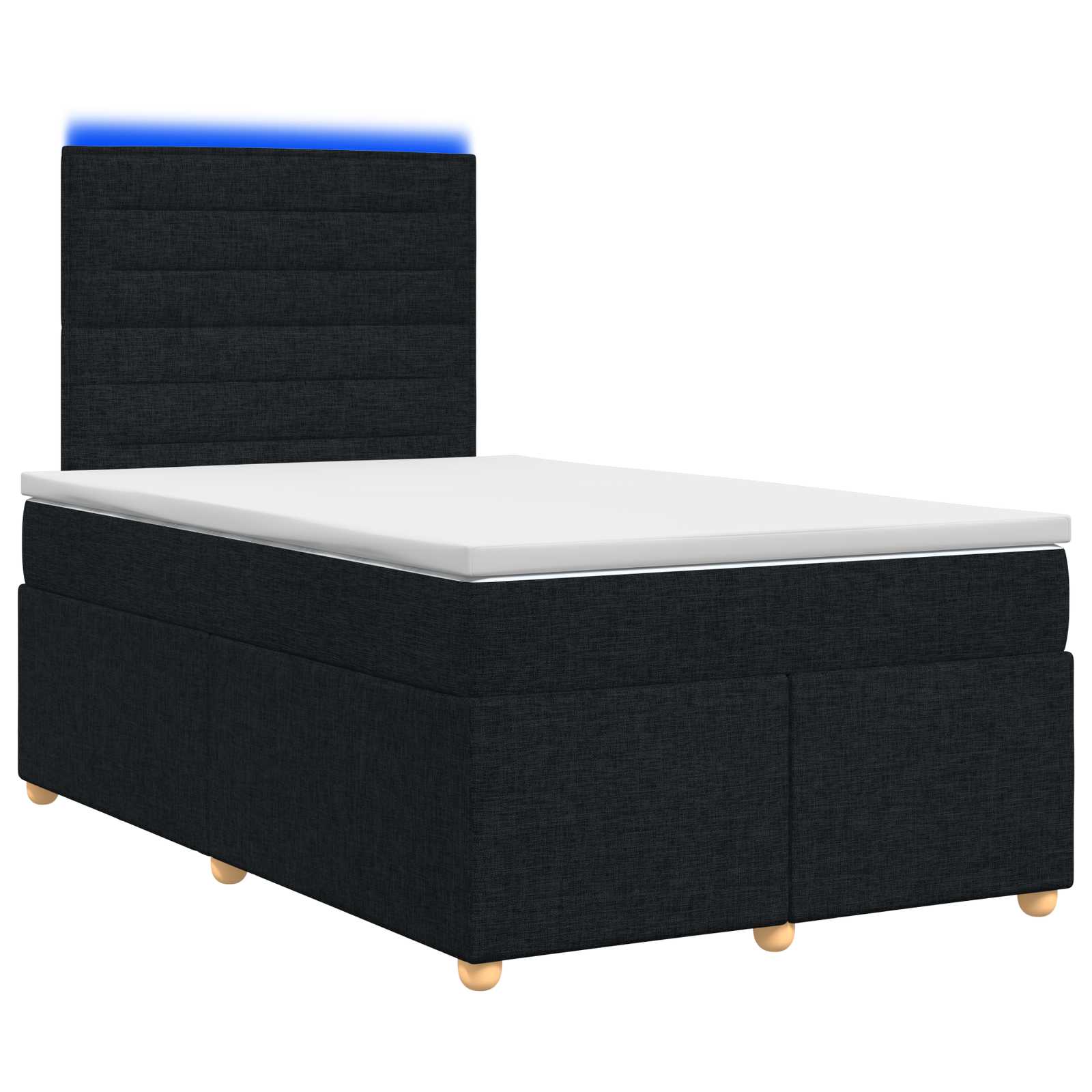 Κρεβάτι box spring με στρώμα Μαύρο 120 x 200 cm Ύφασμα - Pakobazaar