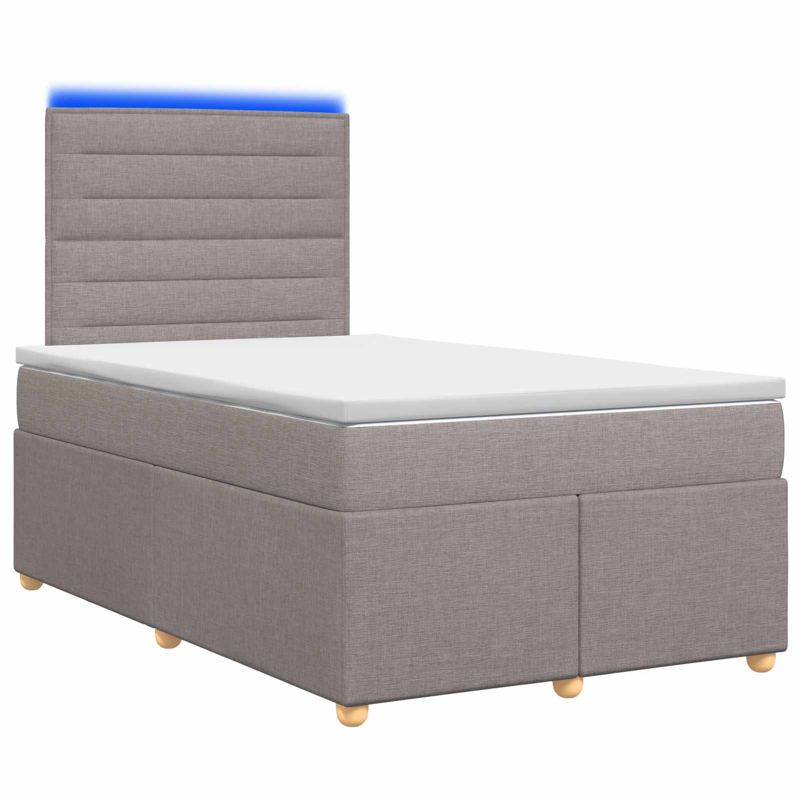 Κρεβάτι box spring με στρώμα Taupe 120 x 200 cm Ύφασμα - Pakobazaar