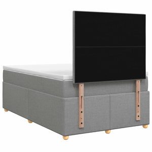Κρεβάτι box spring με στρώμα Ανοιχτό γκρι 120 x 200 cm Ύφασμα - Pakobazaar