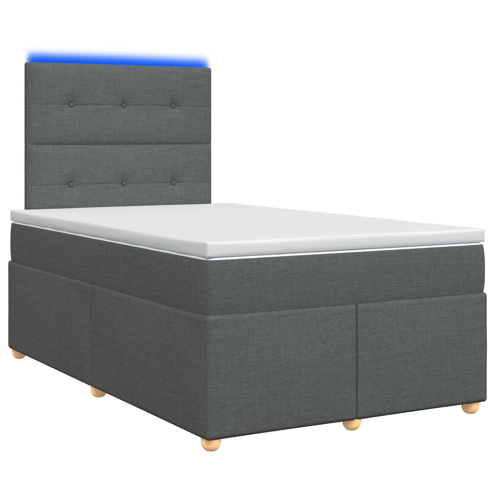 Κρεβάτι box spring με στρώμα Σκούρο Γκρι 120 x 200 cm Ύφασμα - Pakobazaar