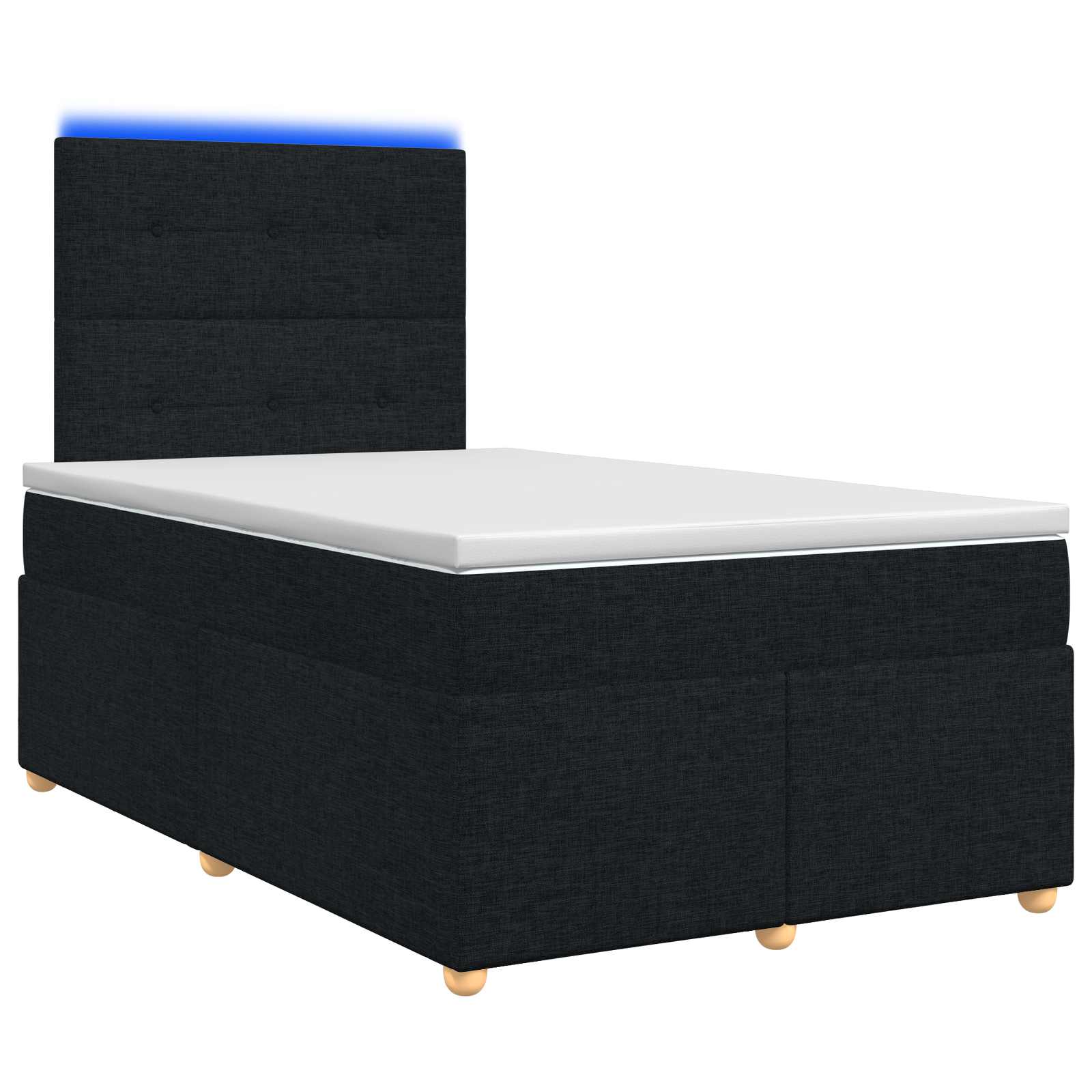 Κρεβάτι box spring με στρώμα Μαύρο 120 x 200 cm Ύφασμα - Pakobazaar