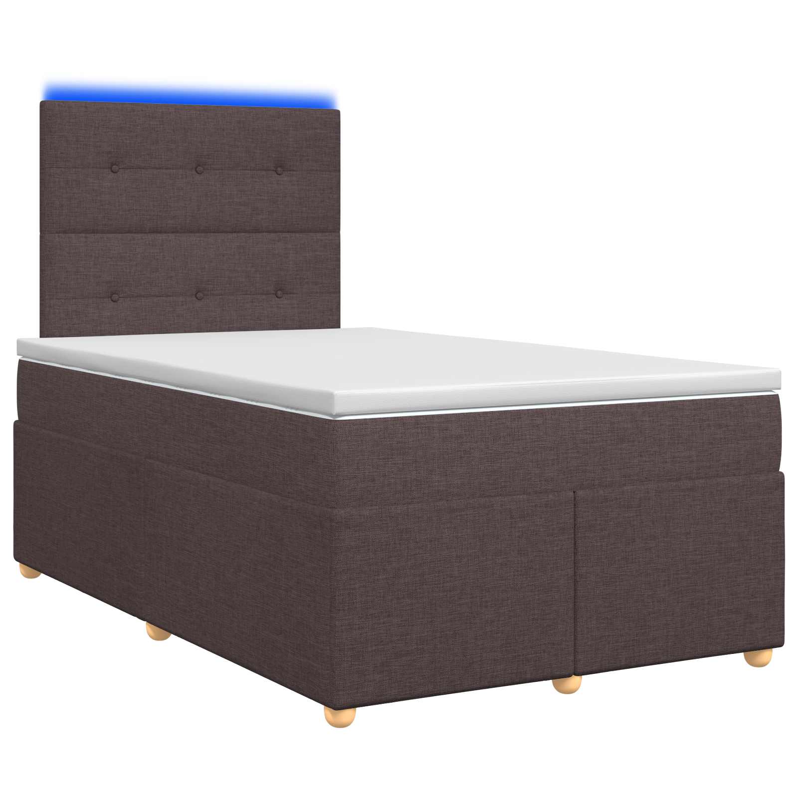 Κρεβάτι box spring με στρώμα Σκούρο Καφέ 120 x 200 cm Ύφασμα - Pakobazaar