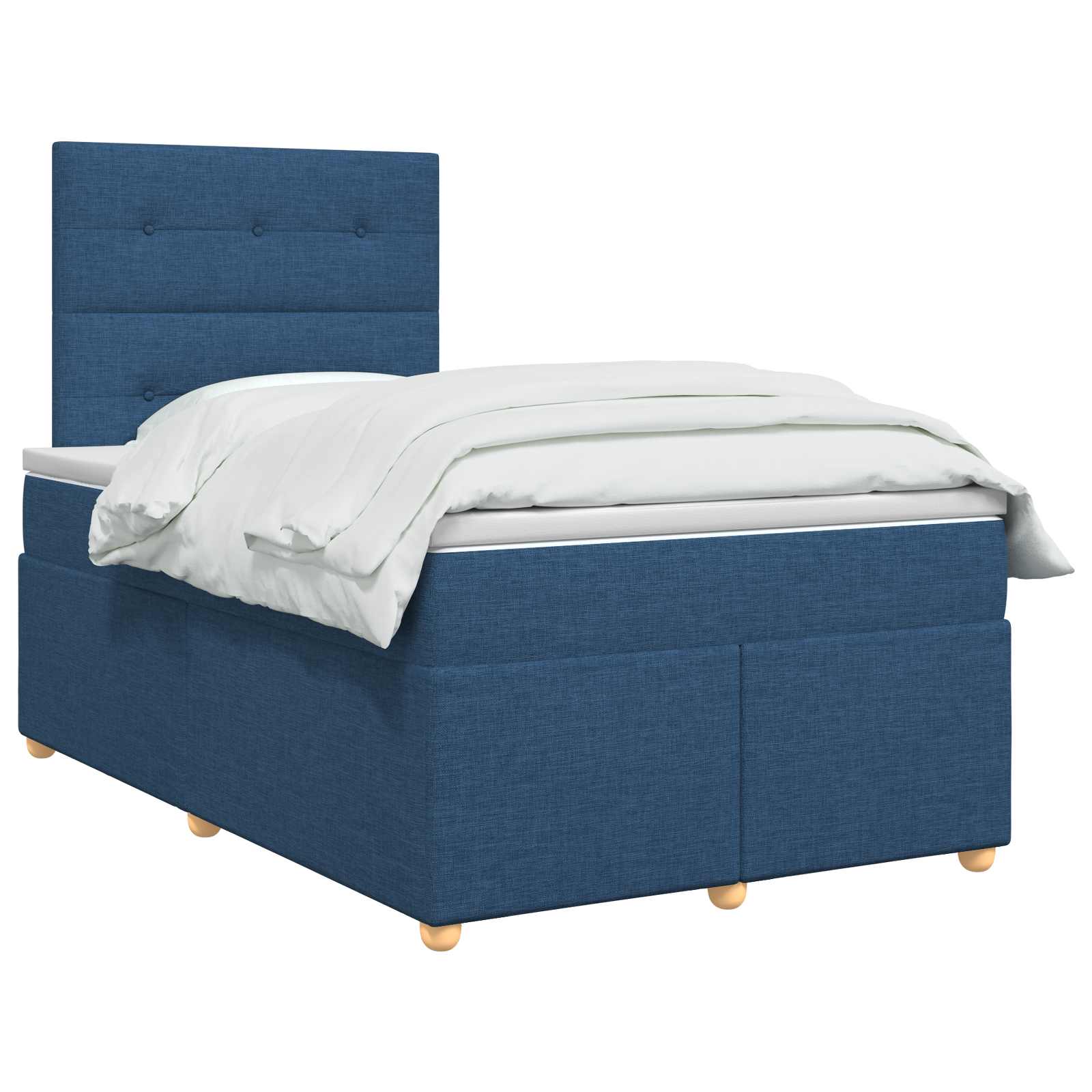 Κρεβάτι box spring με στρώμα Μπλε 120 x 200 cm Ύφασμα