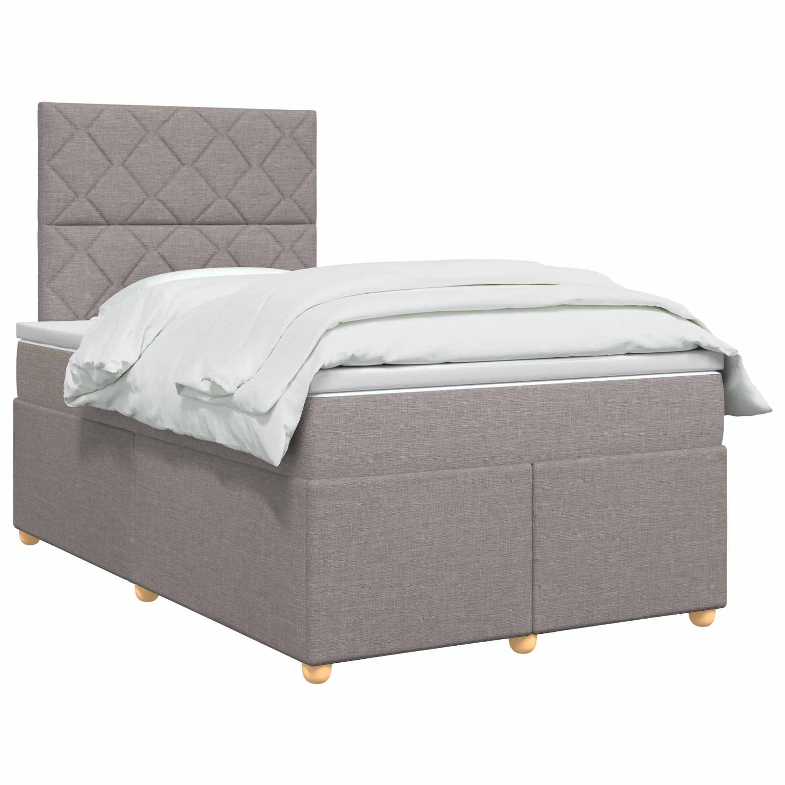 Κρεβάτι box spring με στρώμα Taupe 120 x 200 cm Ύφασμα - Pakobazaar