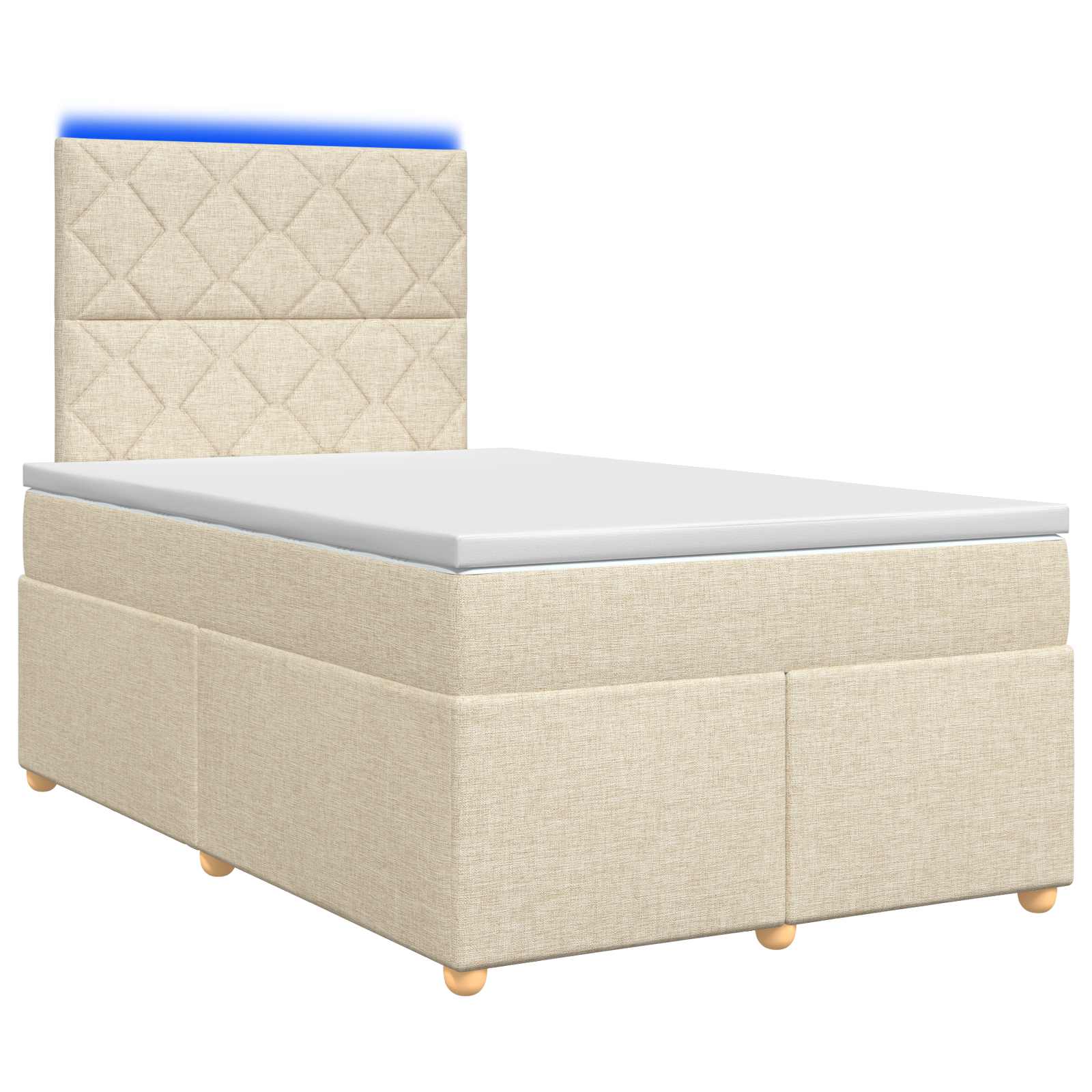 Κρεβάτι box spring με στρώμα Κρεμ 120 x 200 cm Ύφασμα - Pakobazaar