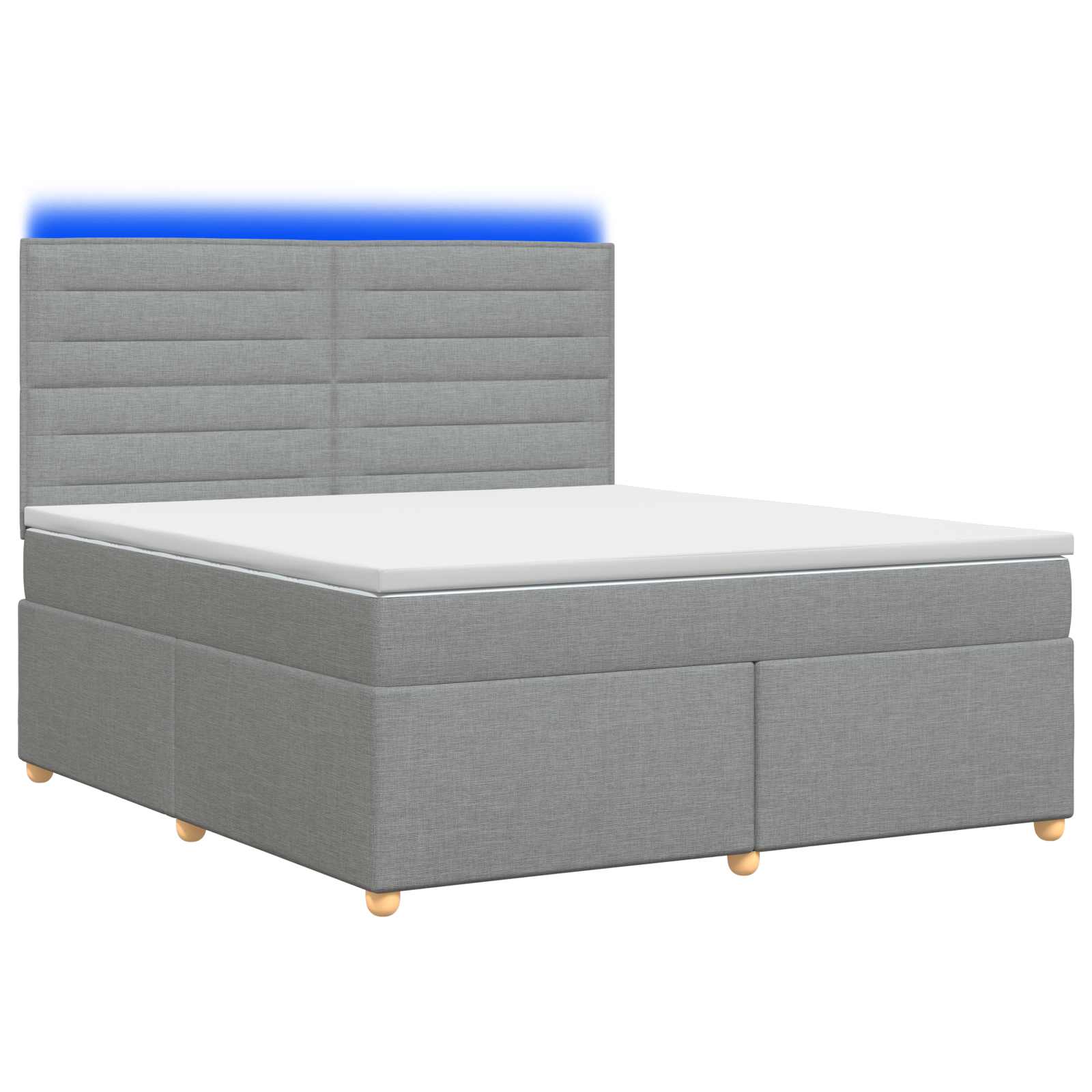 Κρεβάτι box spring με στρώμα Ανοιχτό γκρι 140 x 190 cm Ύφασμα - Pakobazaar