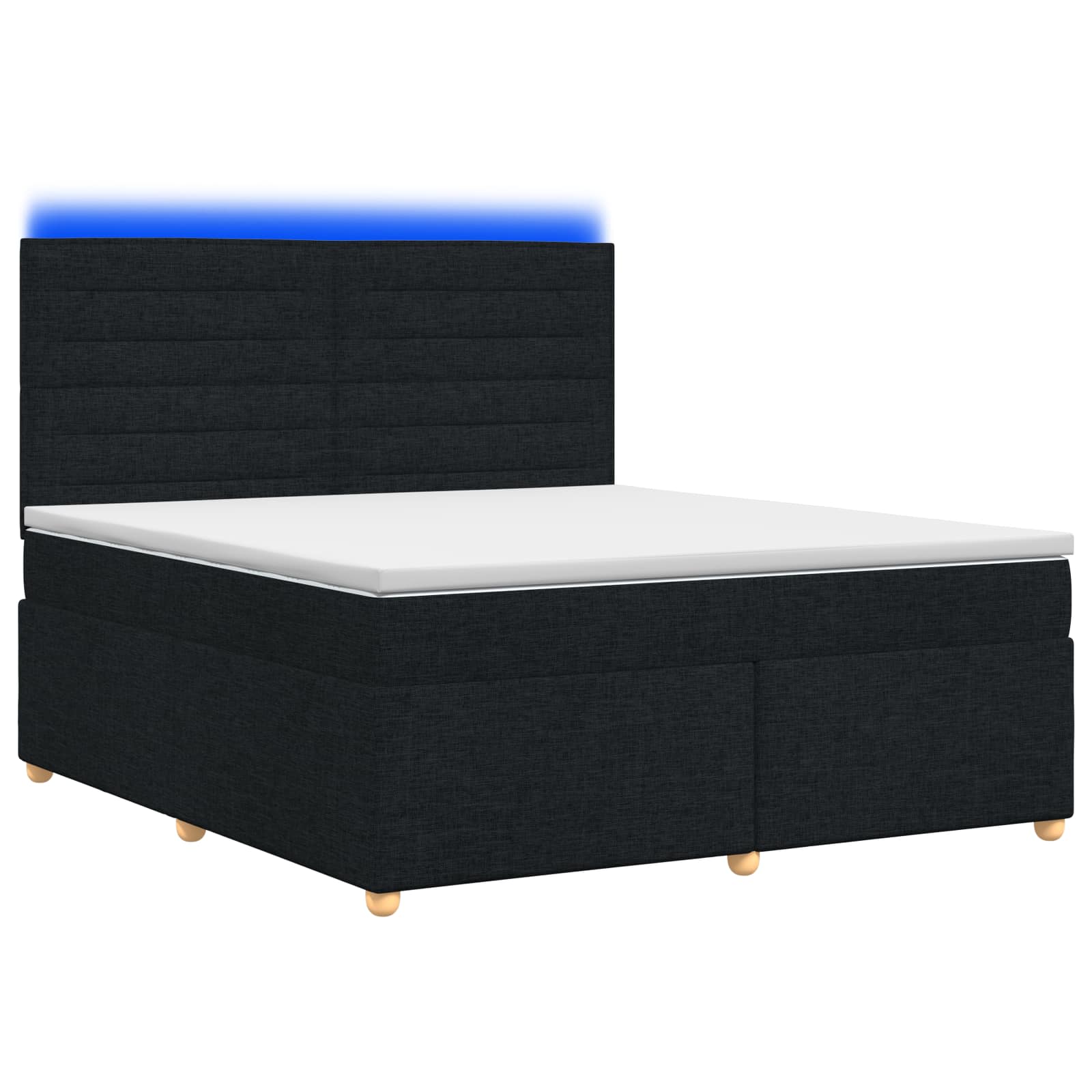Κρεβάτι box spring με στρώμα Μαύρο 140 x 190 cm Ύφασμα