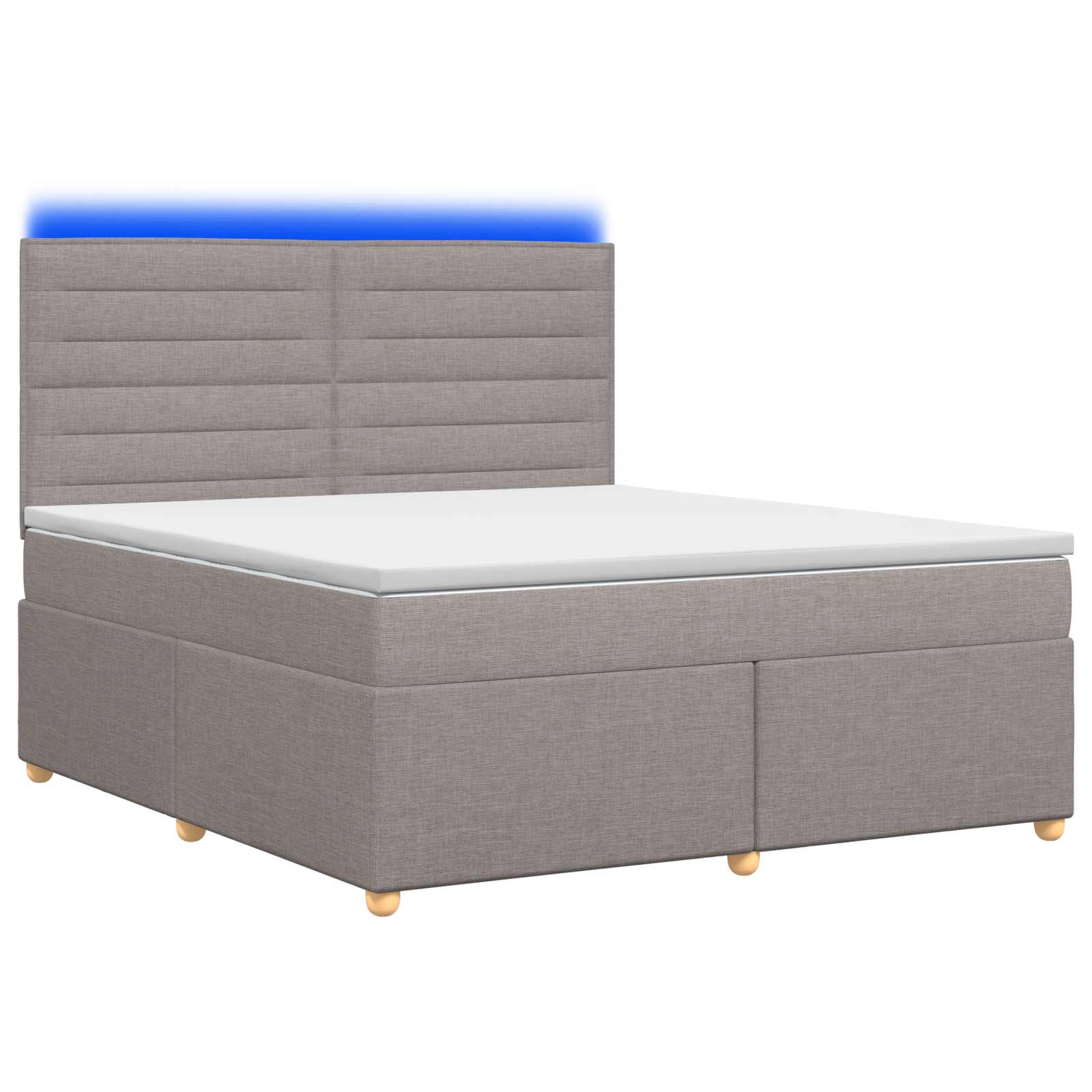 Κρεβάτι box spring με στρώμα Taupe 140 x 190 cm Ύφασμα