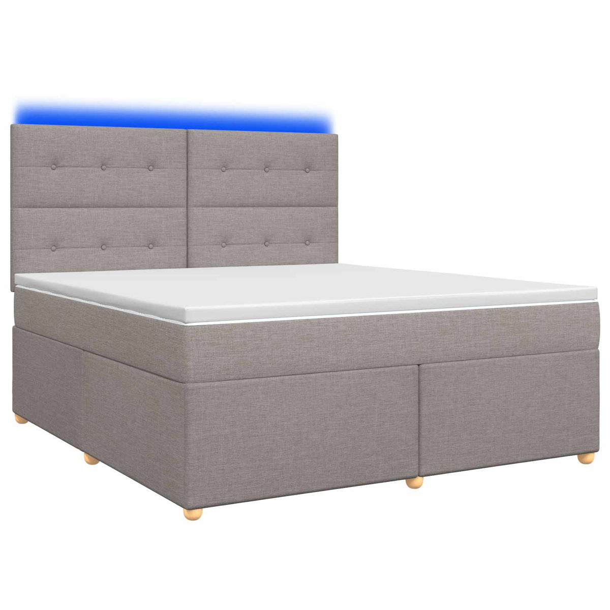 Κρεβάτι box spring με στρώμα Taupe 140 x 190 cm Ύφασμα