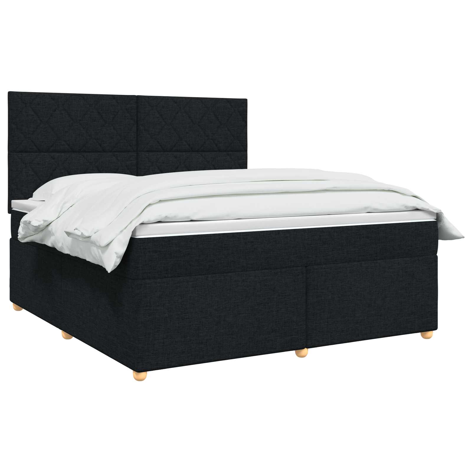 Κρεβάτι box spring με στρώμα Μαύρο 140 x 200 cm Ύφασμα - Pakobazaar