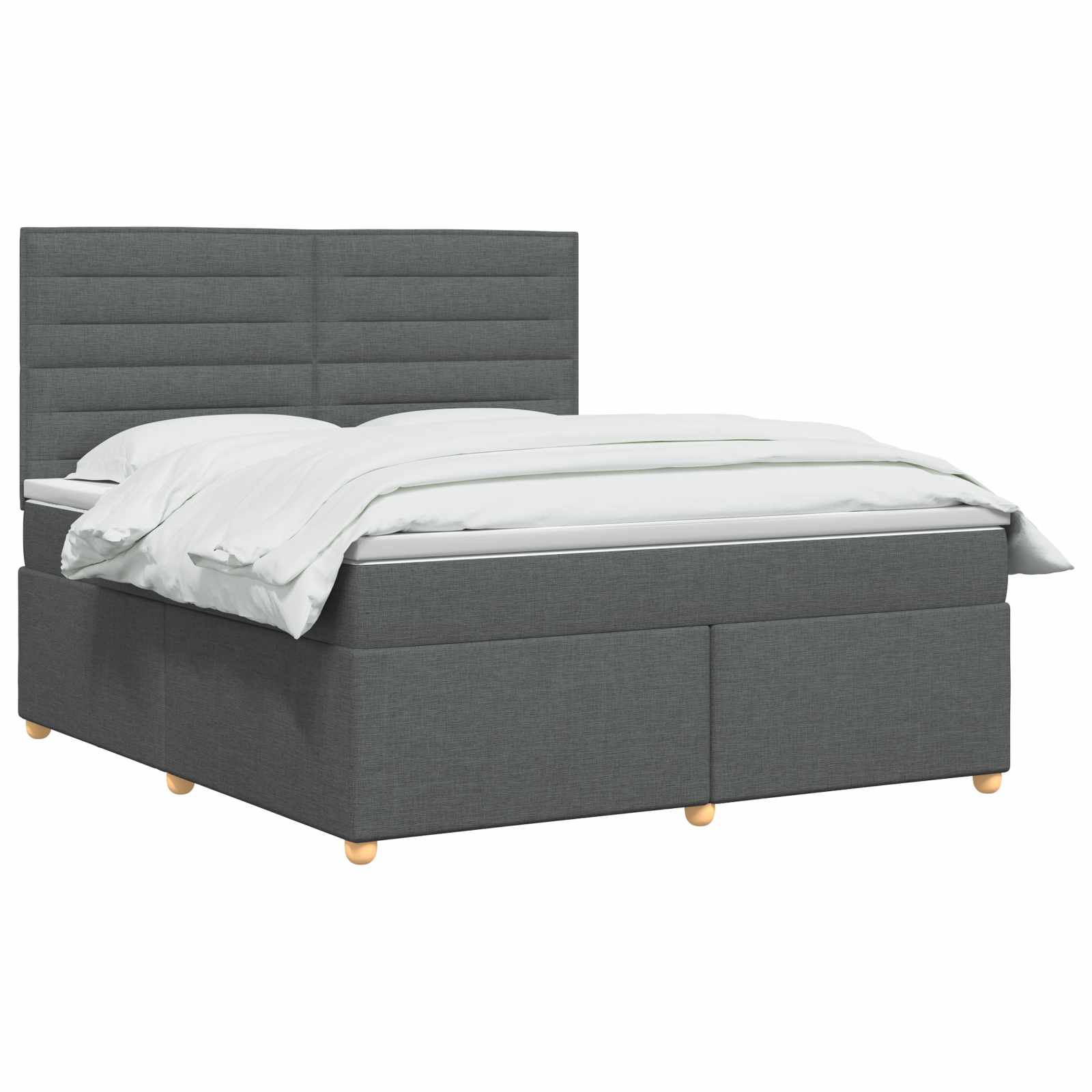 Κρεβάτι box spring με στρώμα Σκούρο Γκρι 160 x 200 cm Ύφασμα - Pakobazaar