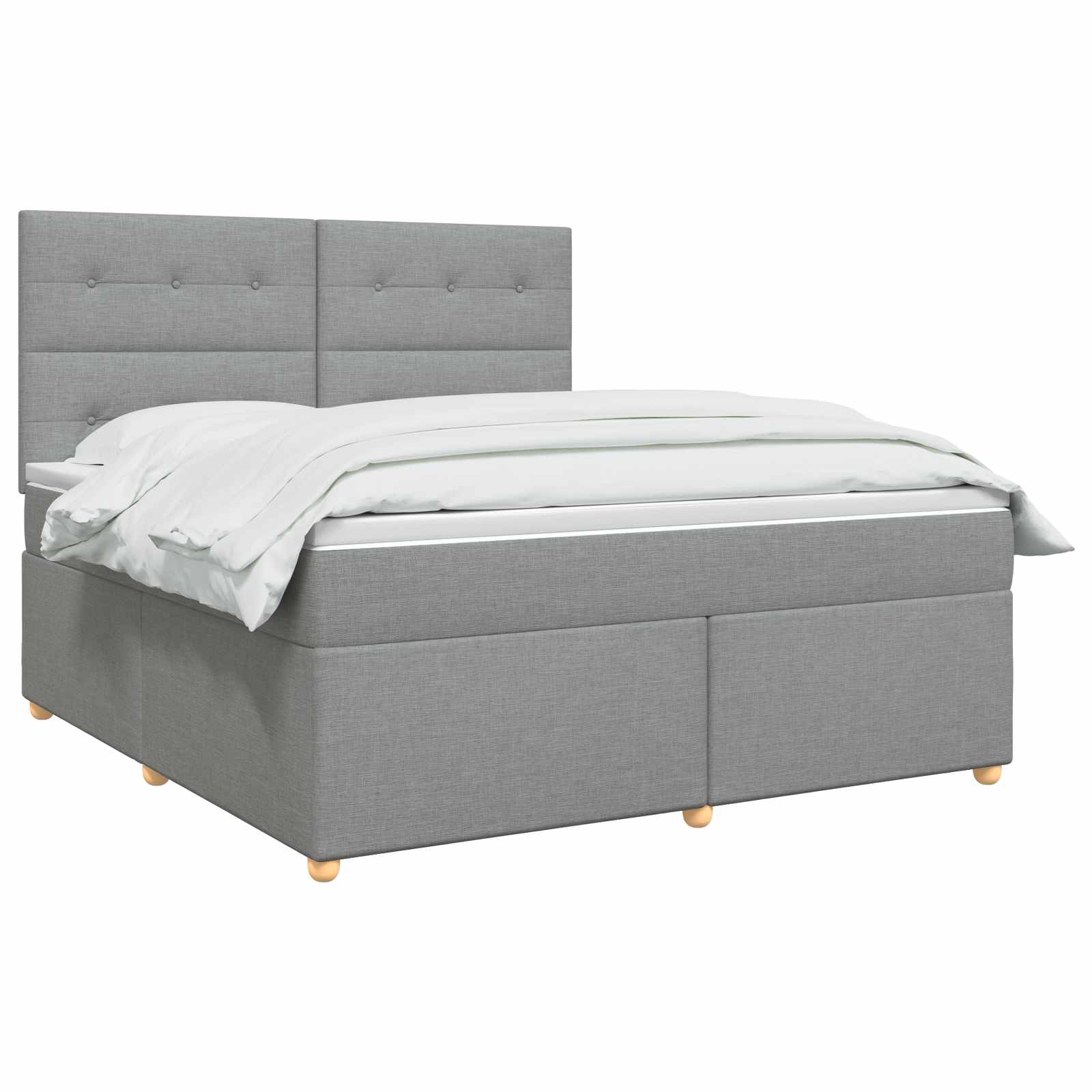 Κρεβάτι box spring με στρώμα Ανοιχτό γκρι 160 x 200 cm Ύφασμα