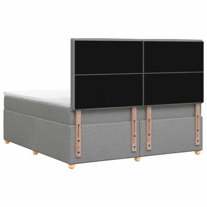 Κρεβάτι box spring με στρώμα Ανοιχτό γκρι 160 x 200 cm Ύφασμα - Pakobazaar