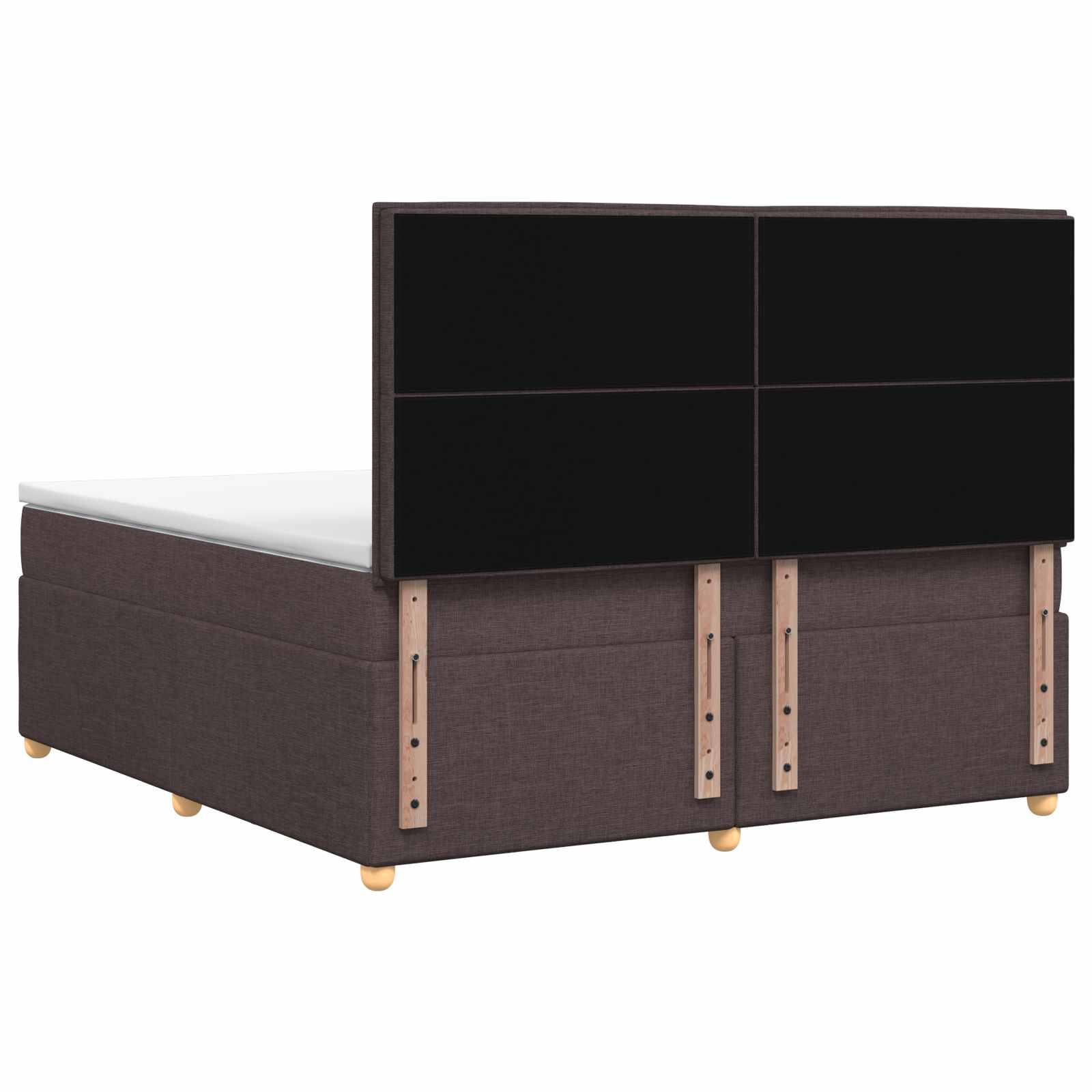 Κρεβάτι box spring με στρώμα Σκούρο Καφέ 160 x 200 cm Ύφασμα - Pakobazaar
