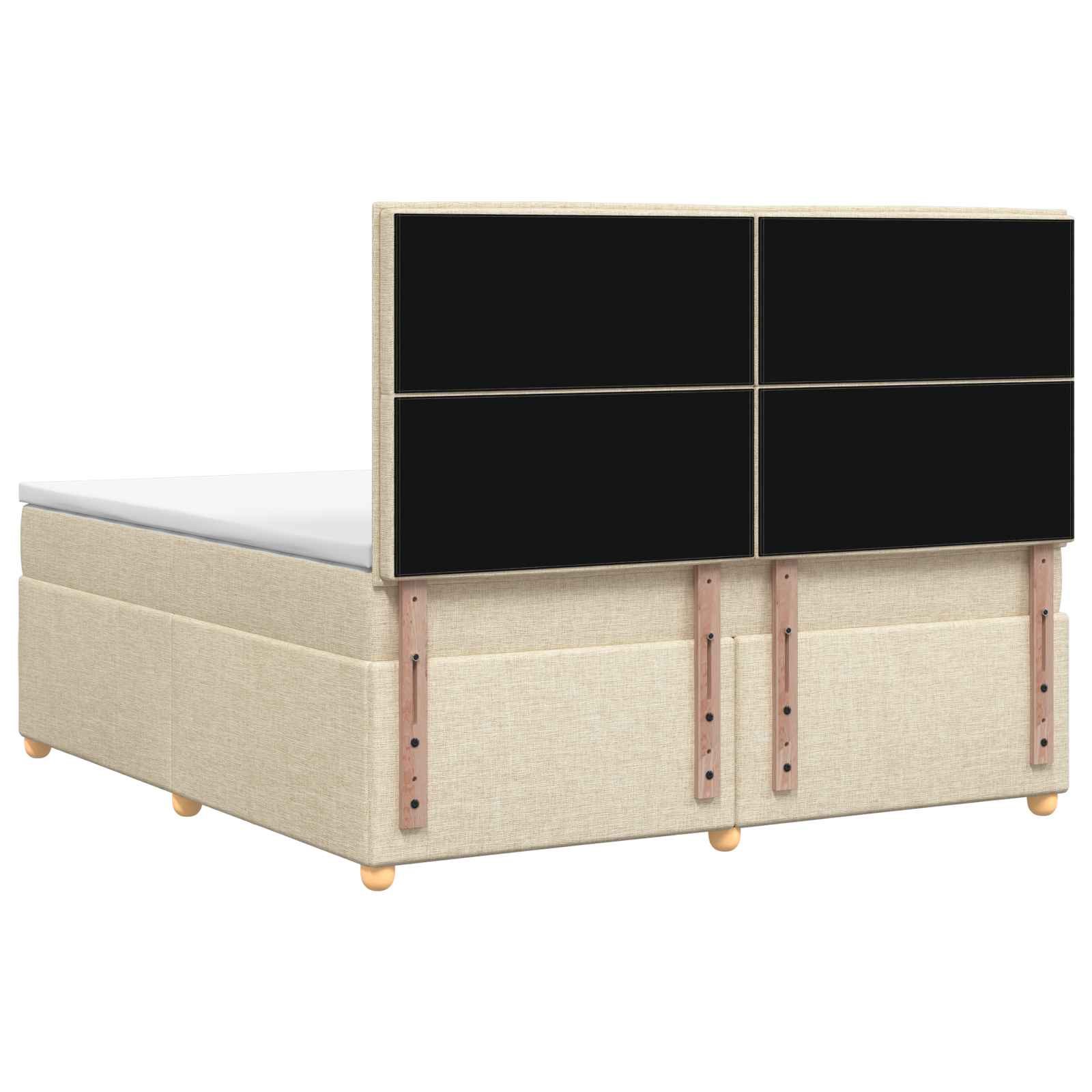 Κρεβάτι box spring με στρώμα Κρεμ 160 x 200 cm Ύφασμα