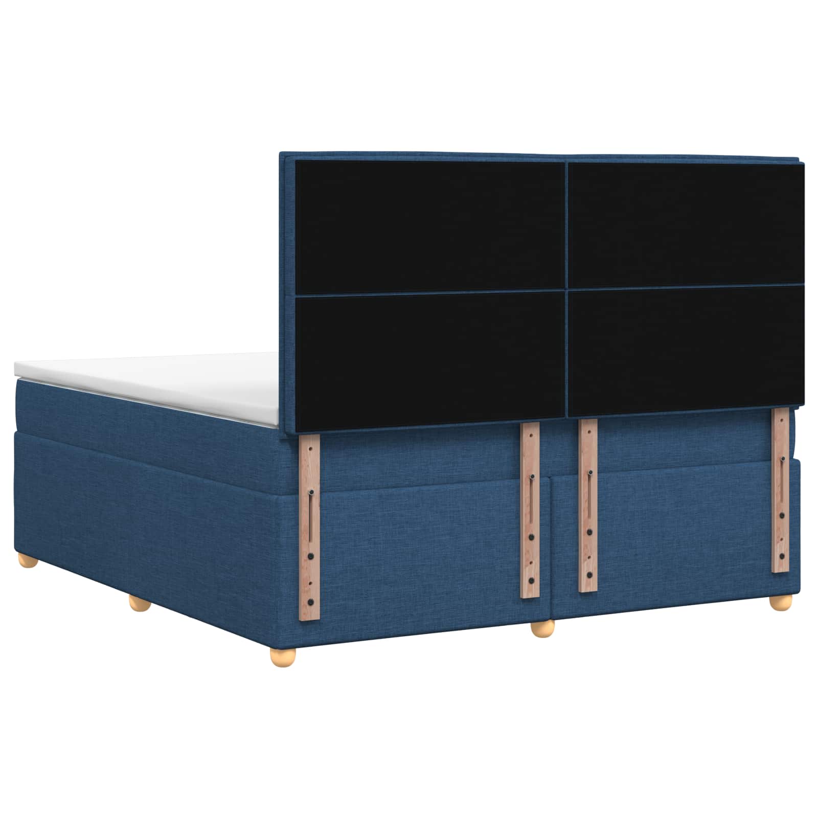 Κρεβάτι box spring με στρώμα Μπλε 160 x 200 cm Ύφασμα - Pakobazaar