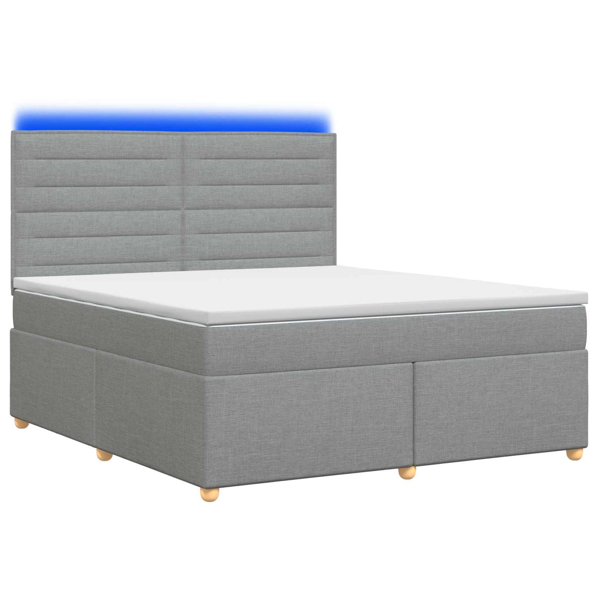 Κρεβάτι box spring με στρώμα Ανοιχτό γκρι 180 x 200 cm Ύφασμα
