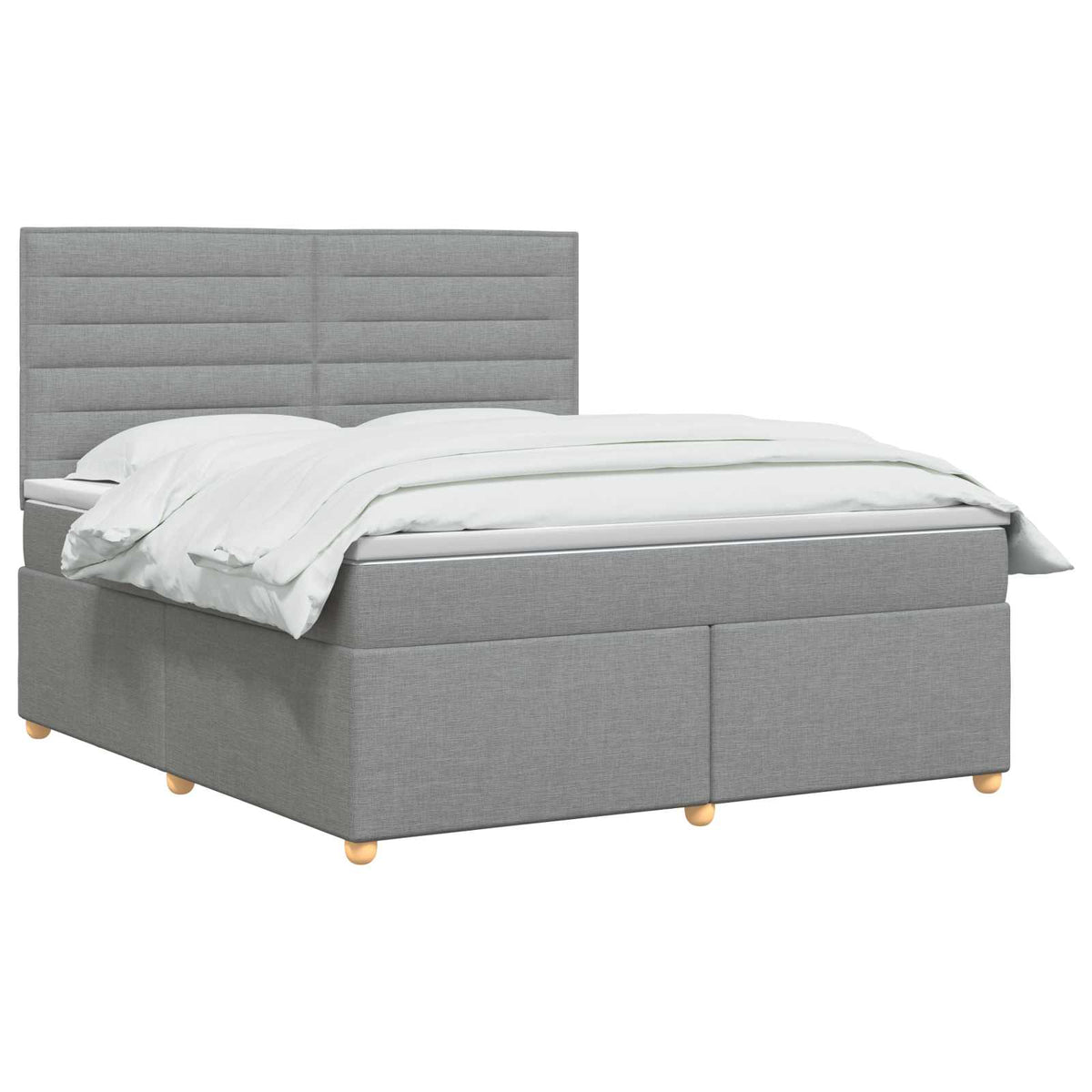 Κρεβάτι box spring με στρώμα Ανοιχτό γκρι 180 x 200 cm Ύφασμα