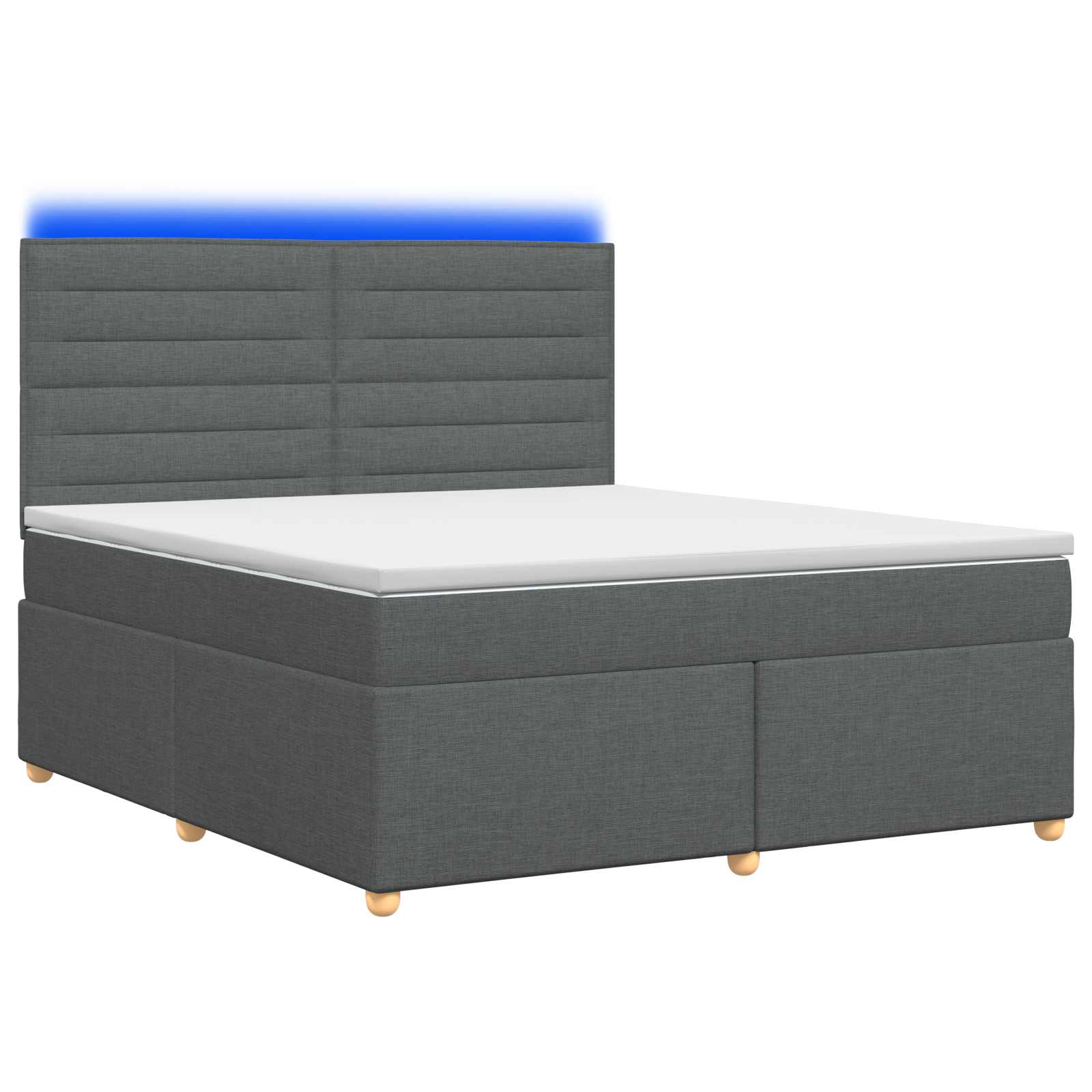 Κρεβάτι box spring με στρώμα Σκούρο Γκρι 180 x 200 cm Ύφασμα