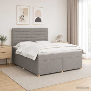 Κρεβάτι box spring με στρώμα Taupe 140 x 190 cm Ύφασμα