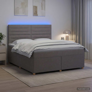 Κρεβάτι box spring με στρώμα Taupe 140 x 190 cm Ύφασμα